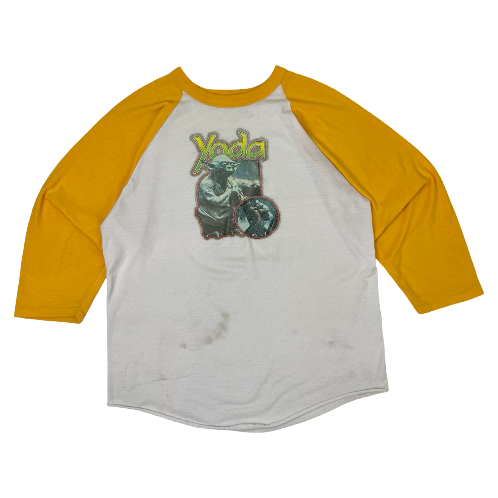Vintage Yoda 3/4 Long Sleeve White/Yellow