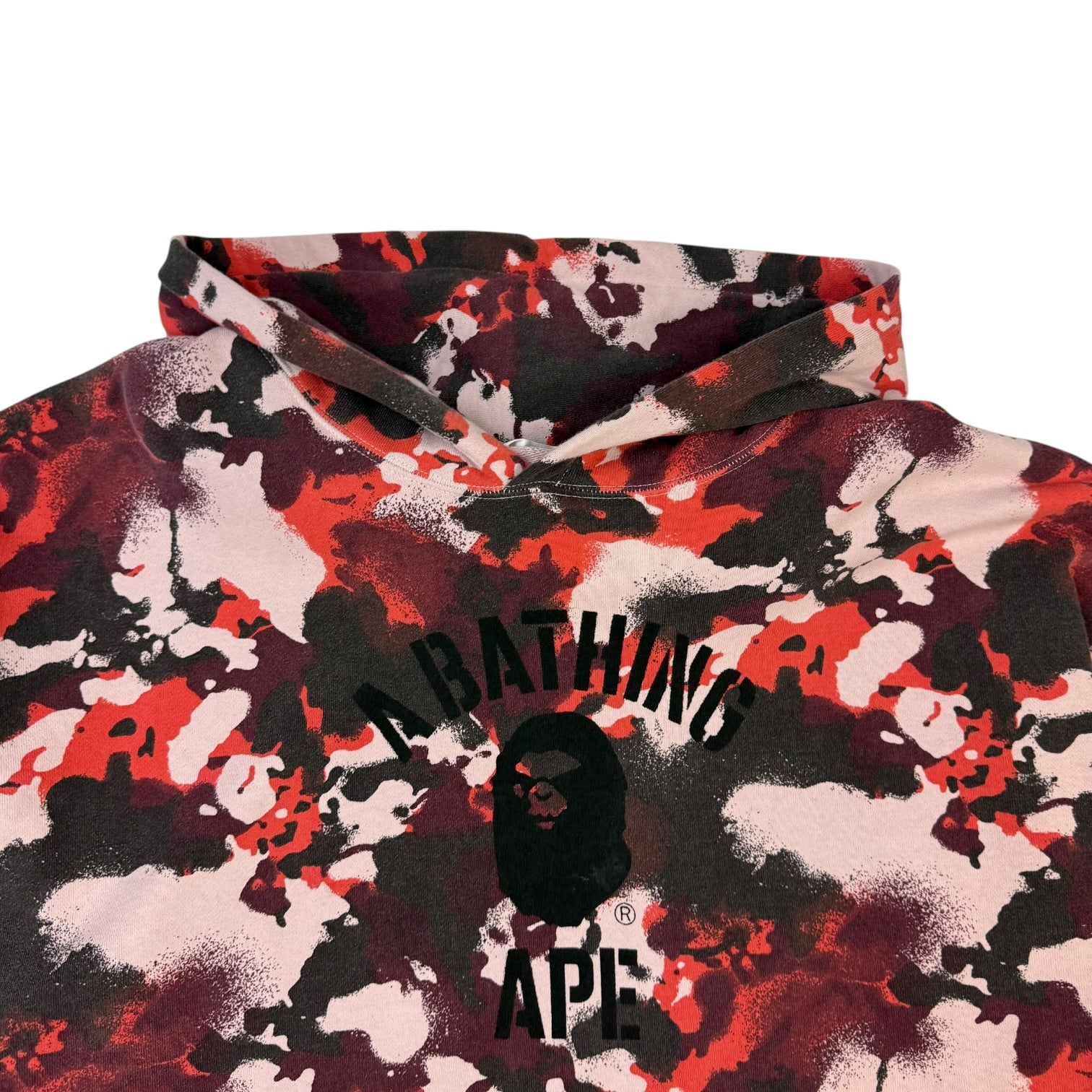 A Bathing Ape Map Camo Hoodie Red