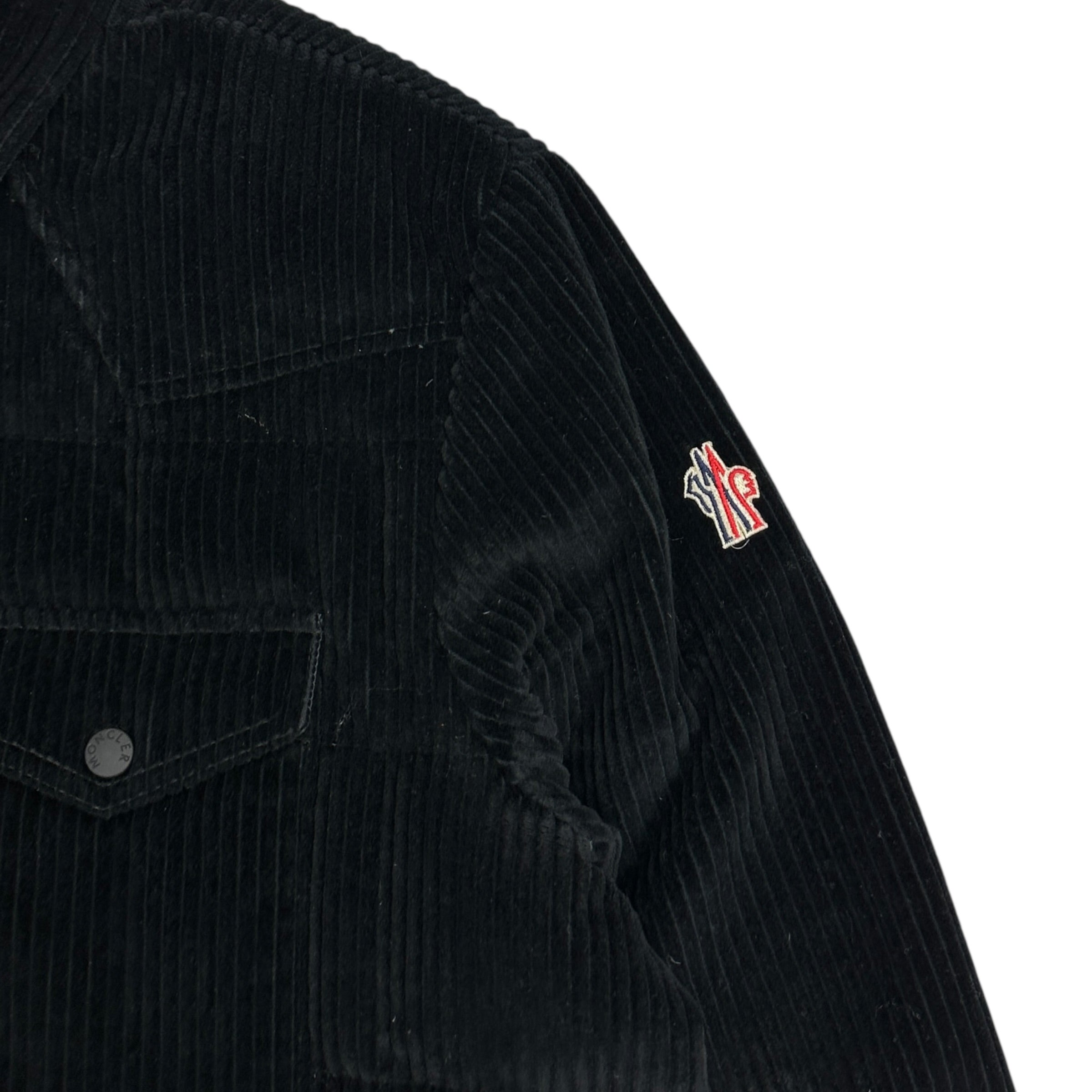 Moncler Grenoble Gelt Down Shirt Jacket Black Stretch Corduroy