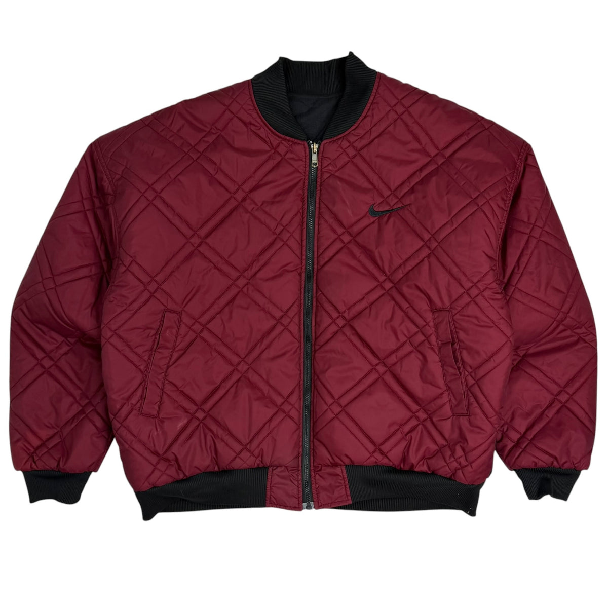 Vintage Nike Quilted Reversible Swoosh Puffer Jacket Red/Black