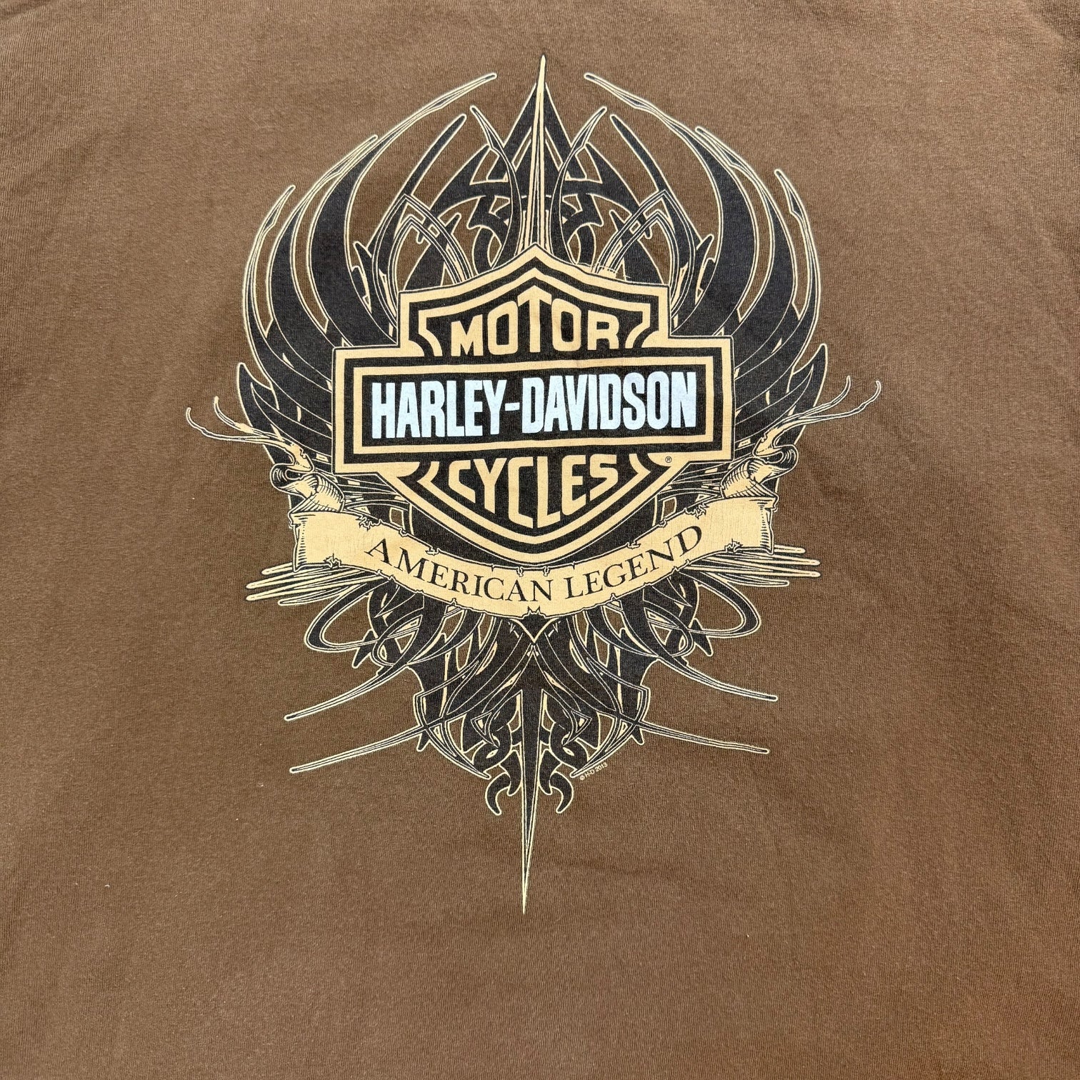 Vintage Harley Davidson Of Minot L/S Tee Brown