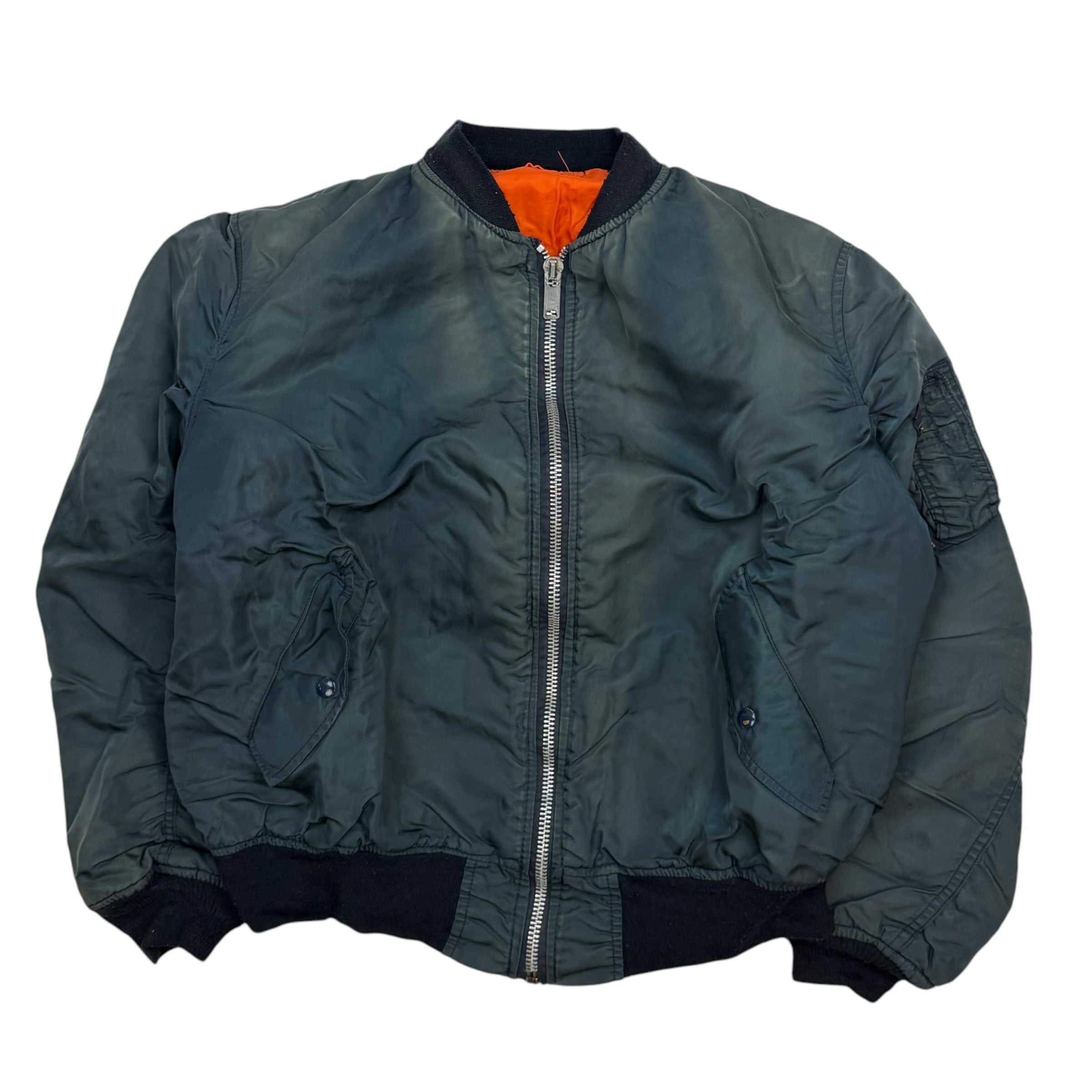 Vintage Alpha Industries MA-1 Bomber Jacket Faded Navy