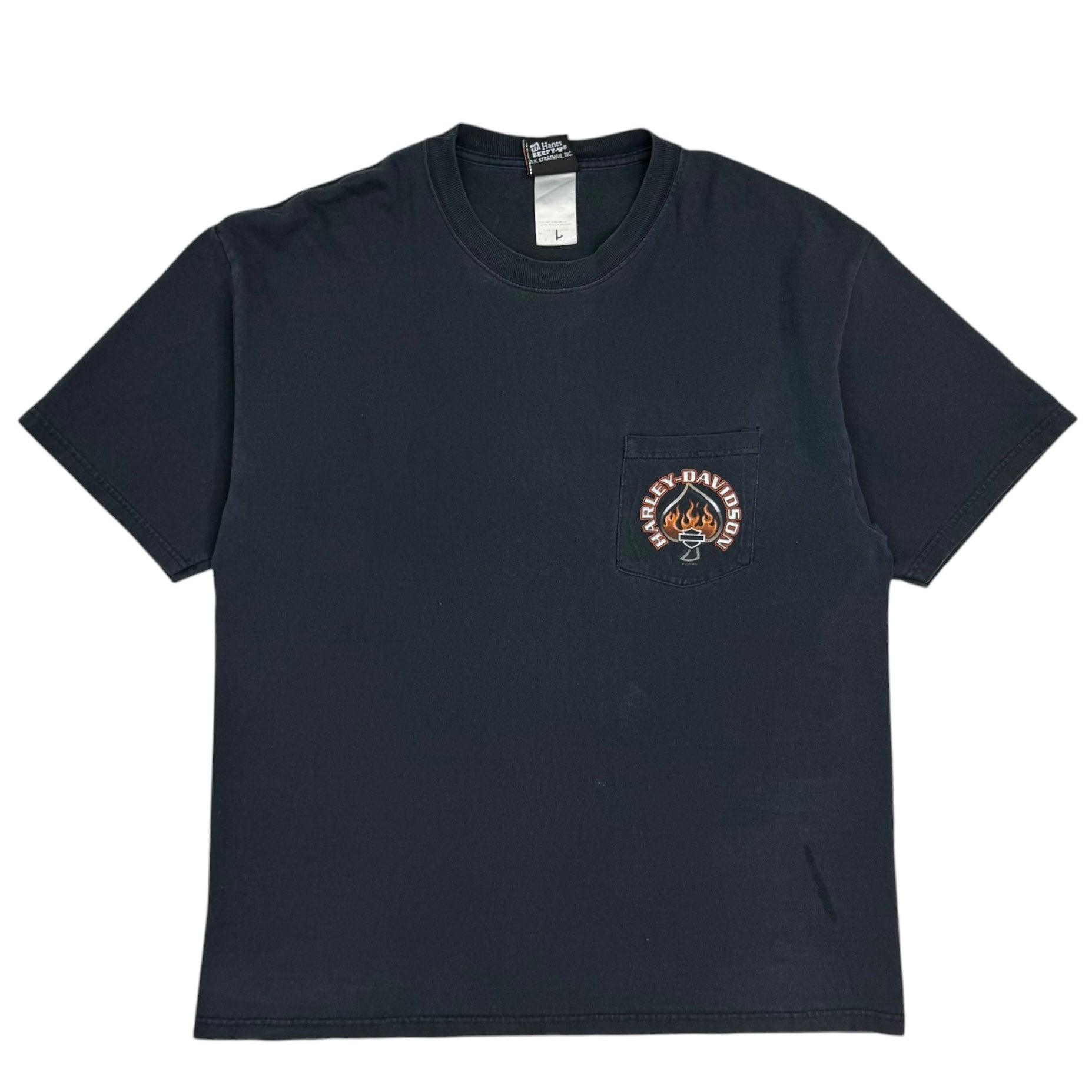 Vintage Harley Davidson Medicine Hat Pocket Tee Black