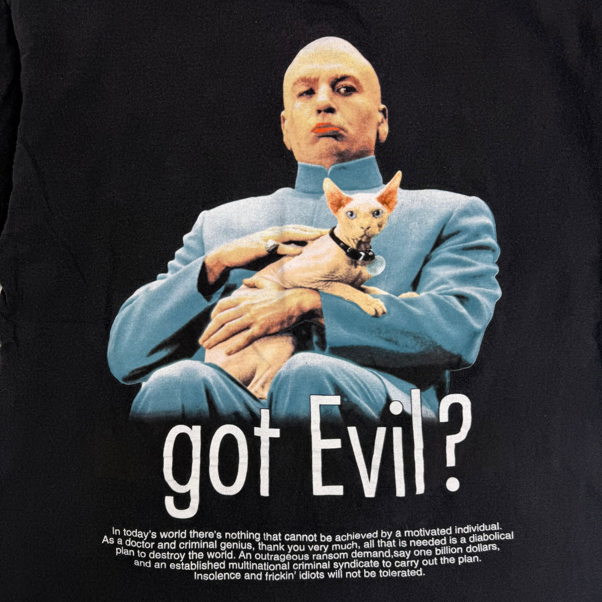 1999 Austin Powers “Got Evil?” Tee Black