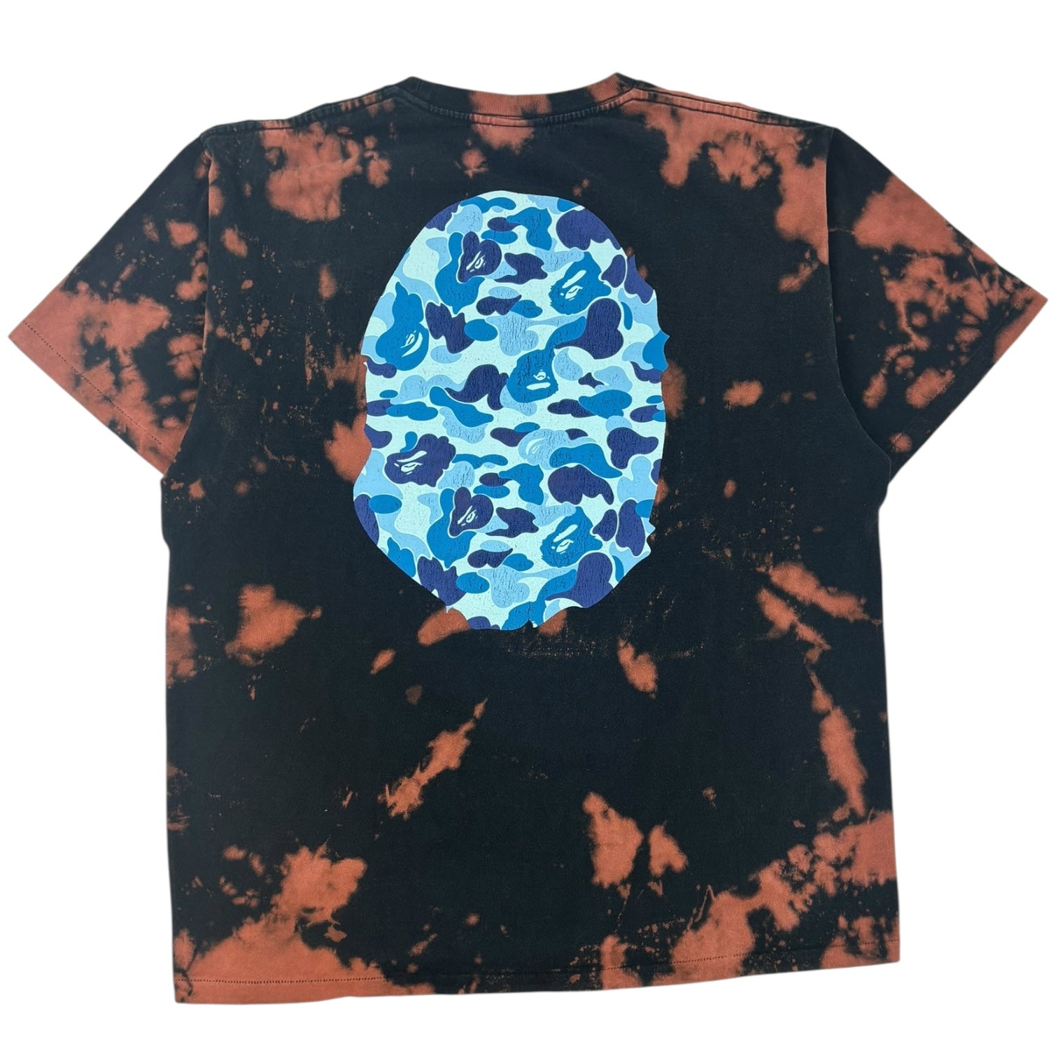BAPE ABC Camo Big Head Bleached T-Shirt Black