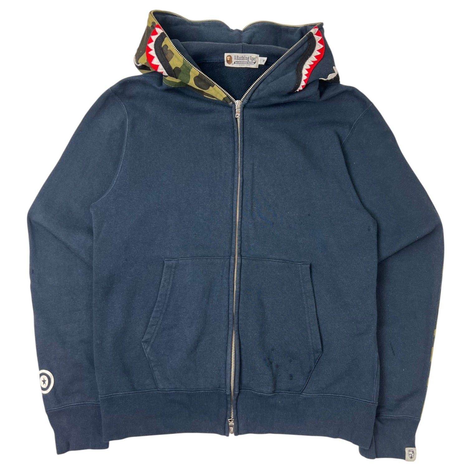 Bape Shark Full zip Hoodie Navy