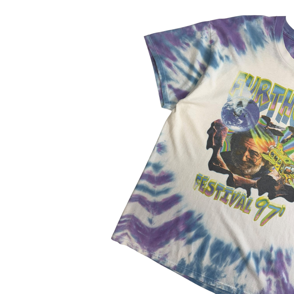 Vintage 1997 Furthur Festival Jerry Garcia Tie Dye T-Shirt