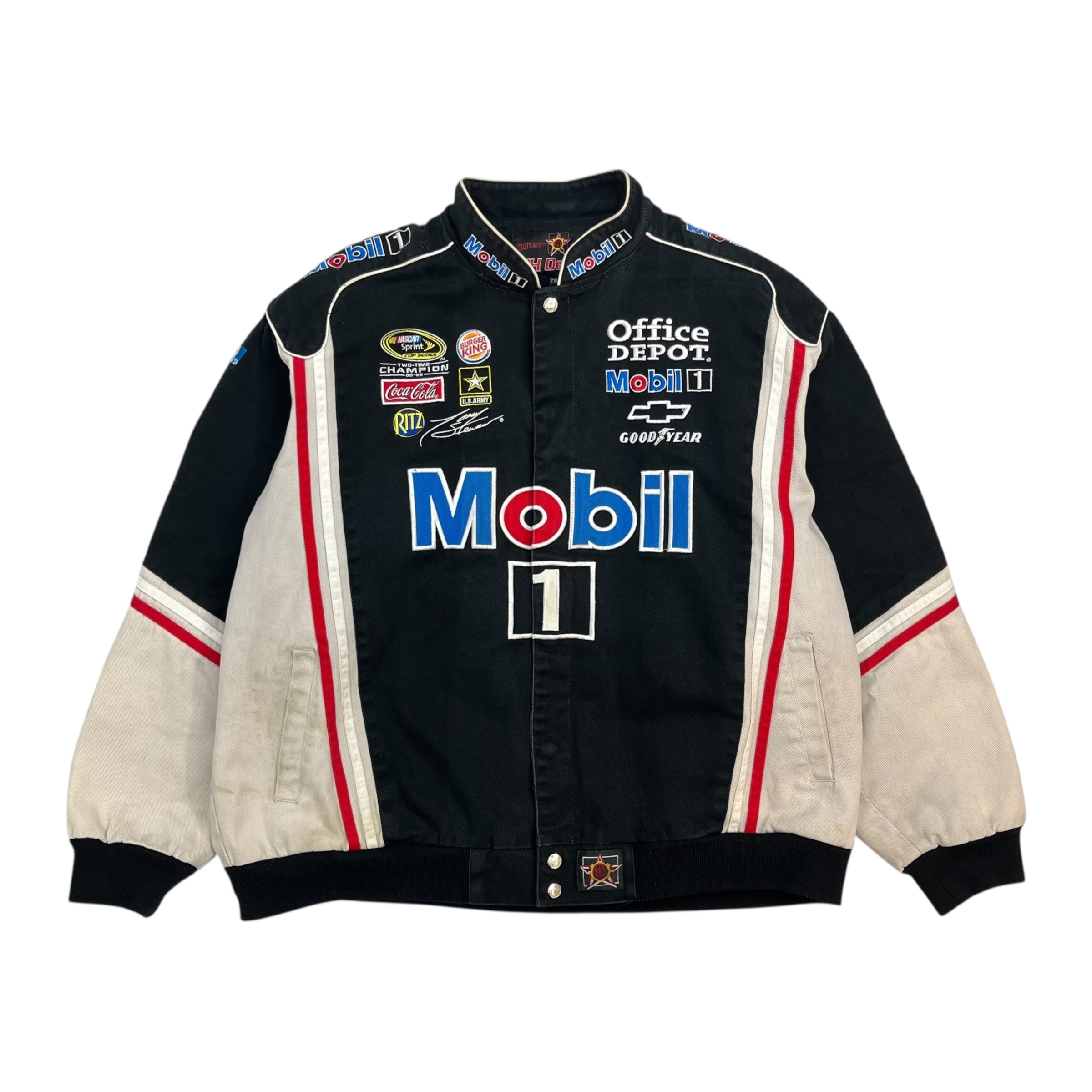 Vintage Tony Stewart NASCAR Racing Jacket Black/White