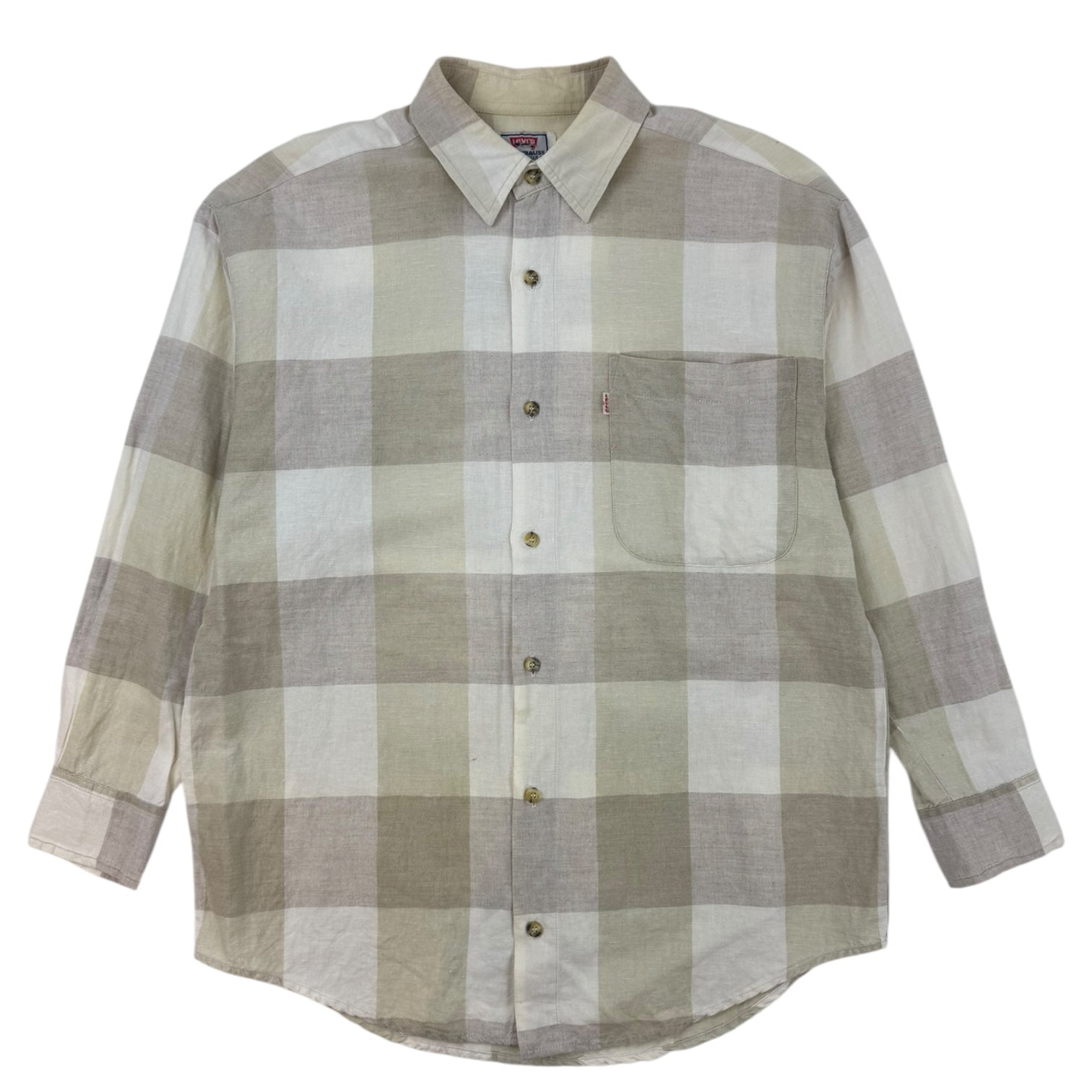 Vintage Levi’s Checkered Button Up Shirt Cream