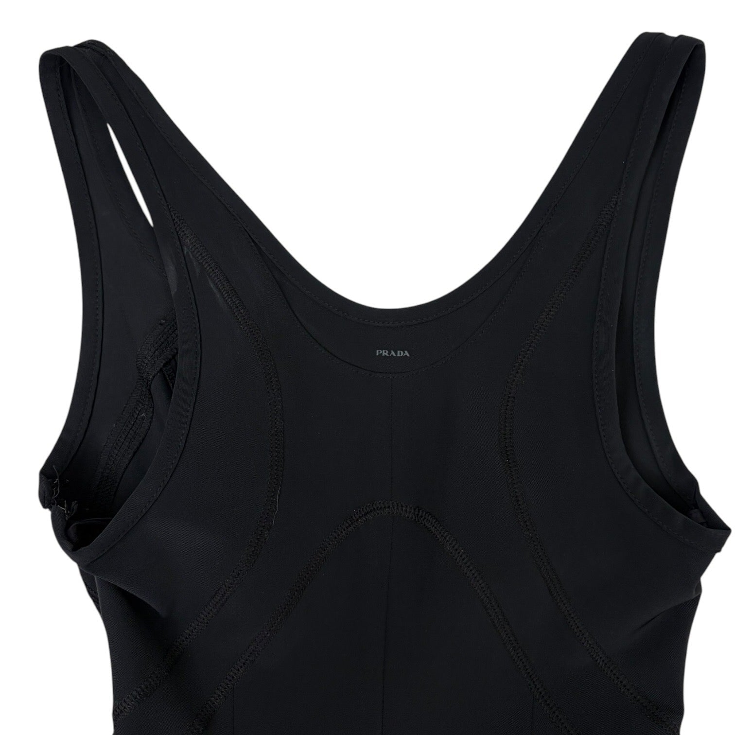 (W) Prada Scoop-Back Dress Black