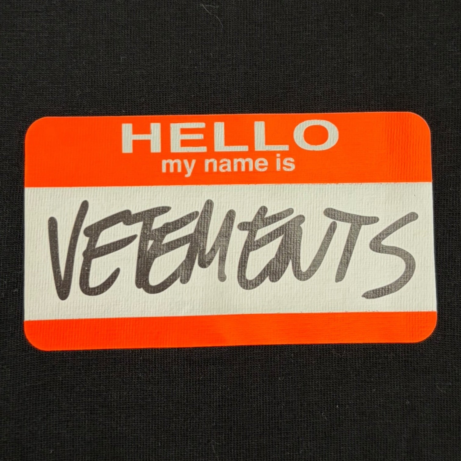 Vetements Name Tag T-Shirt Black