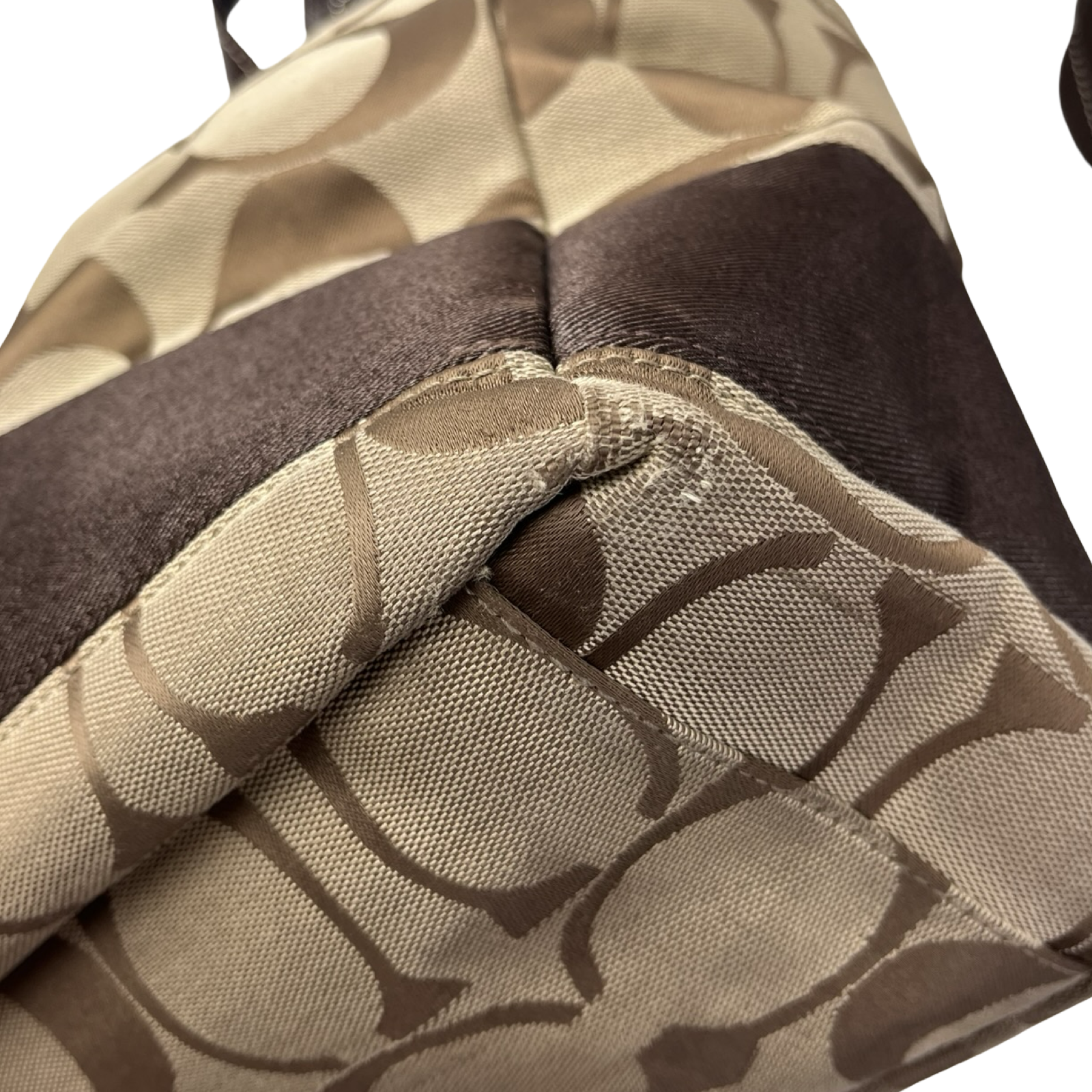 (W) Coach Signature Monogram Tote Bag Beige/Brown