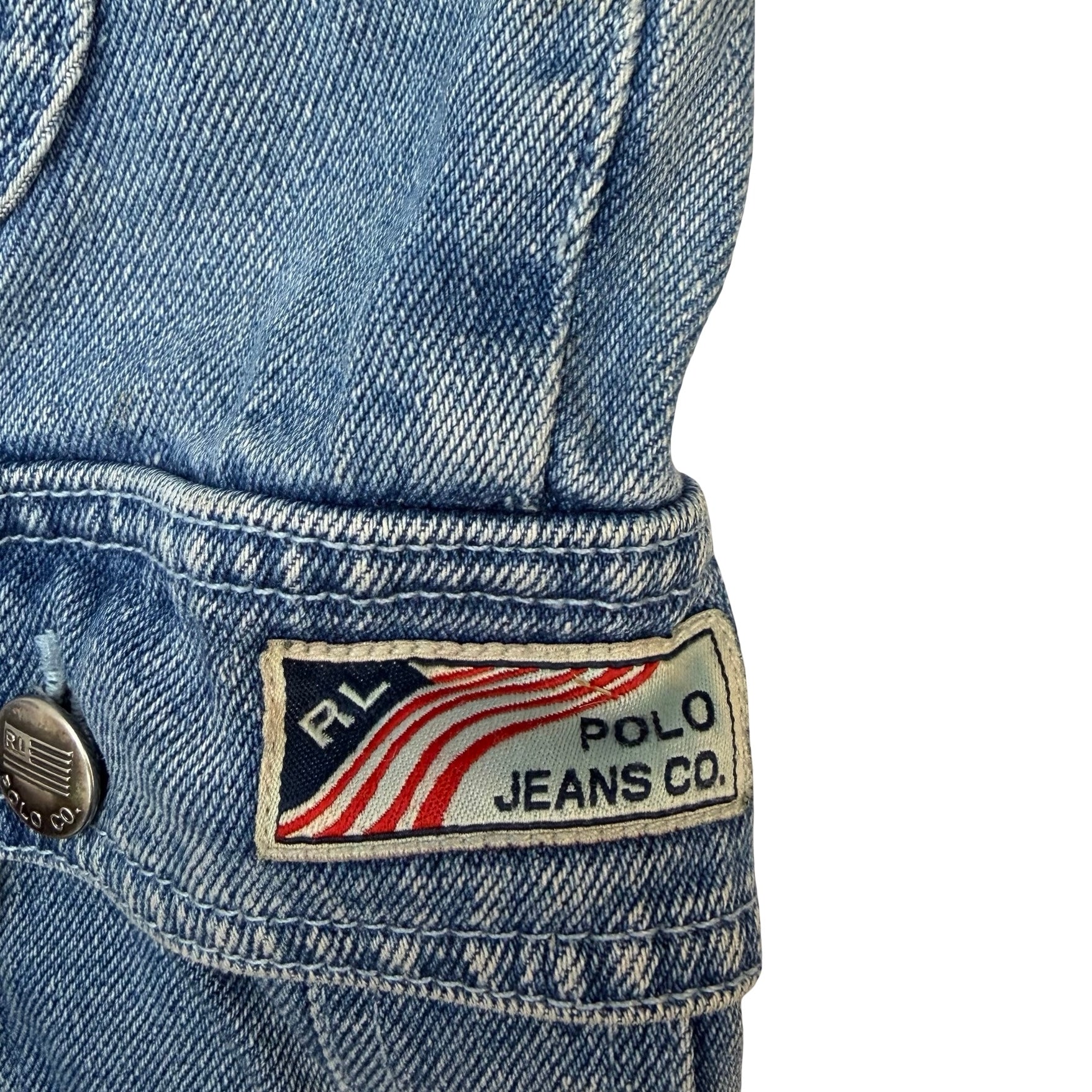 Vintage Polo Ralph Lauren Jeans Flag Denim Shorts Blue
