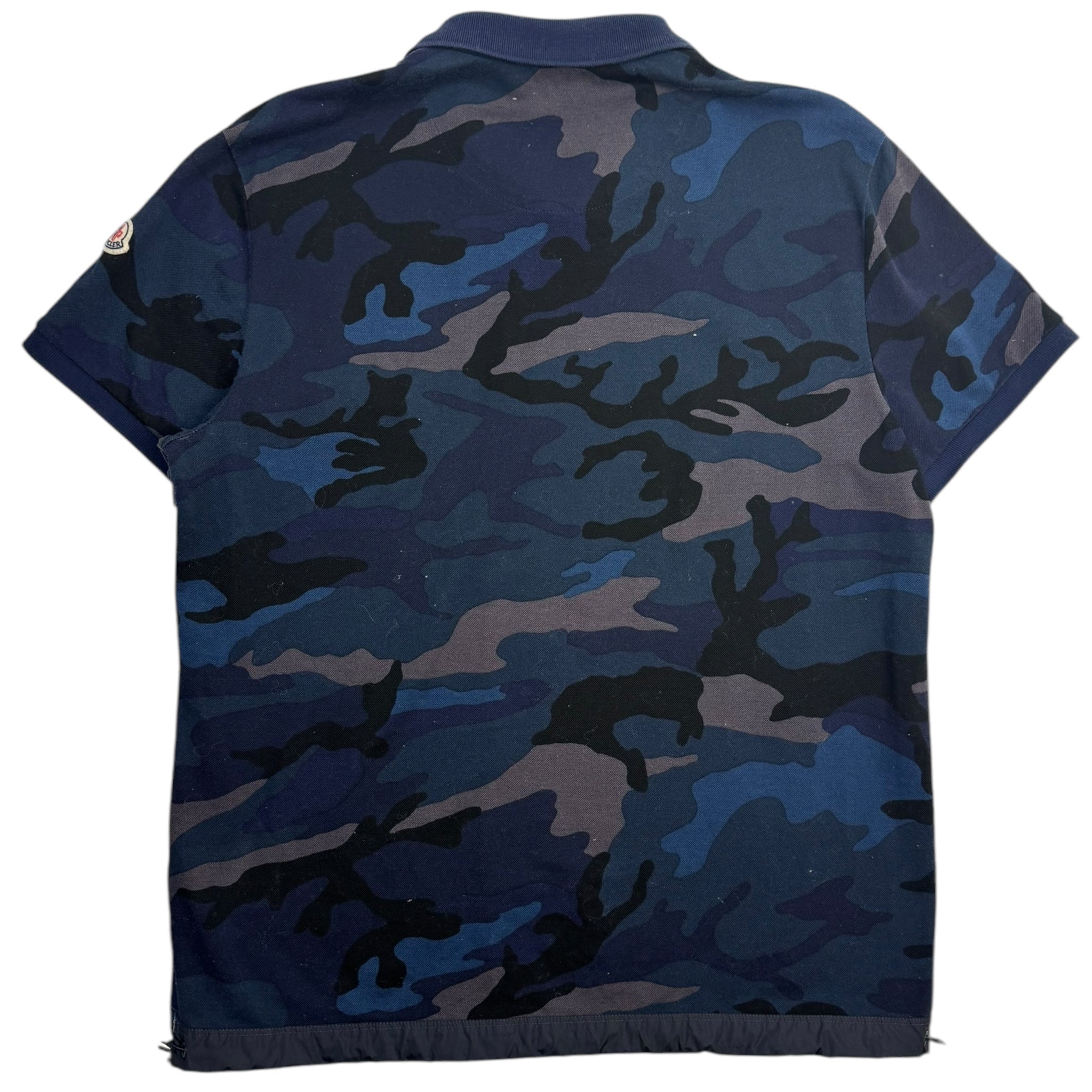 Moncler Blue Camoflage Tech Polo Shirt