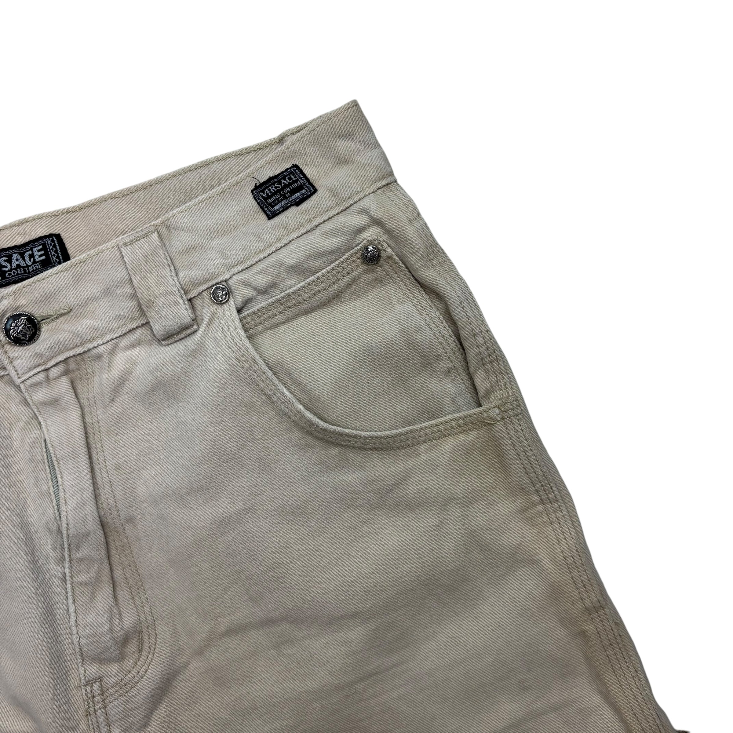 Vintage Versace Cargo Shorts Cream