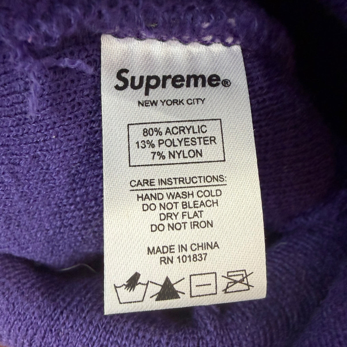 Supreme Big Logo Beanie Purple