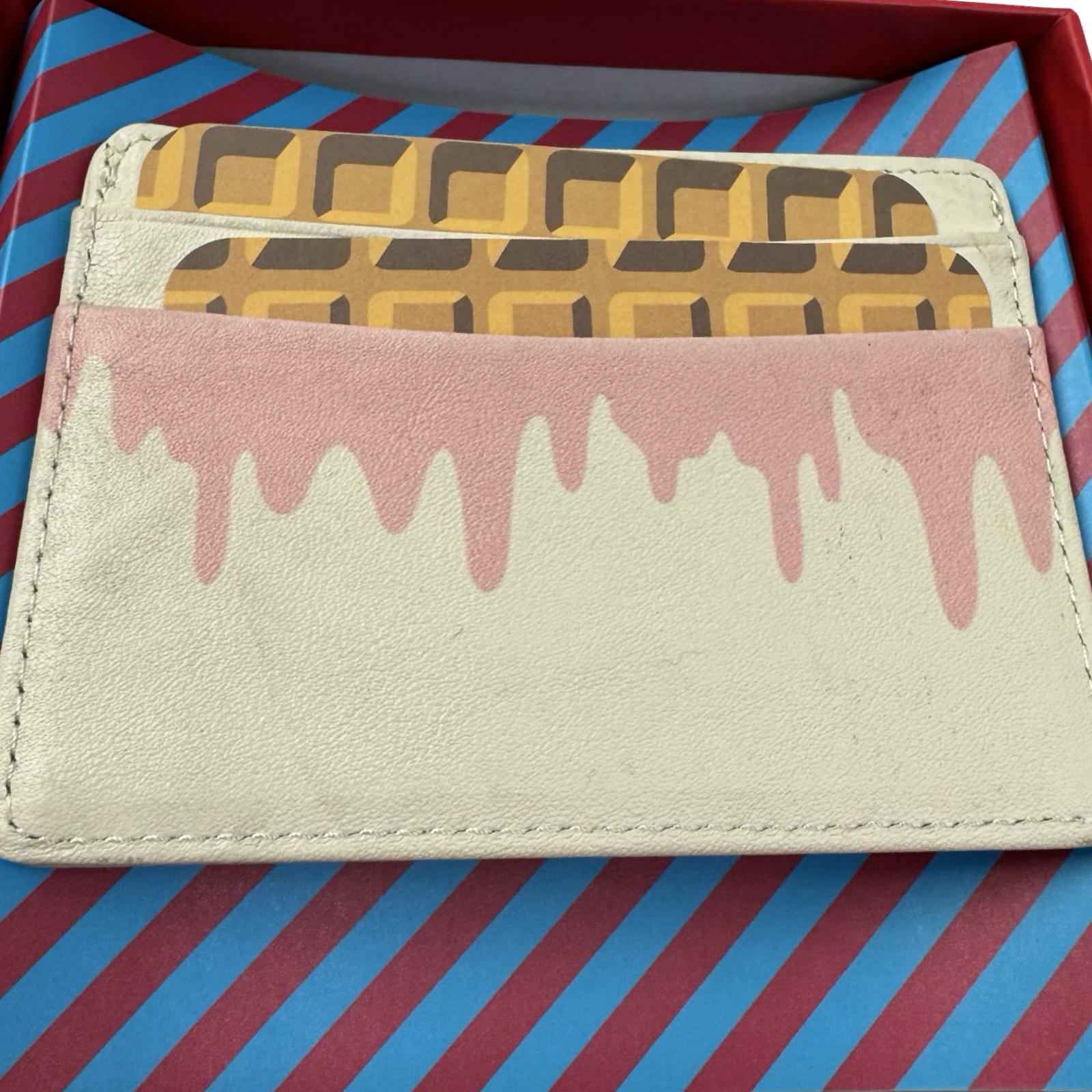 Ice Cream Drippy Card Holder White/Pink