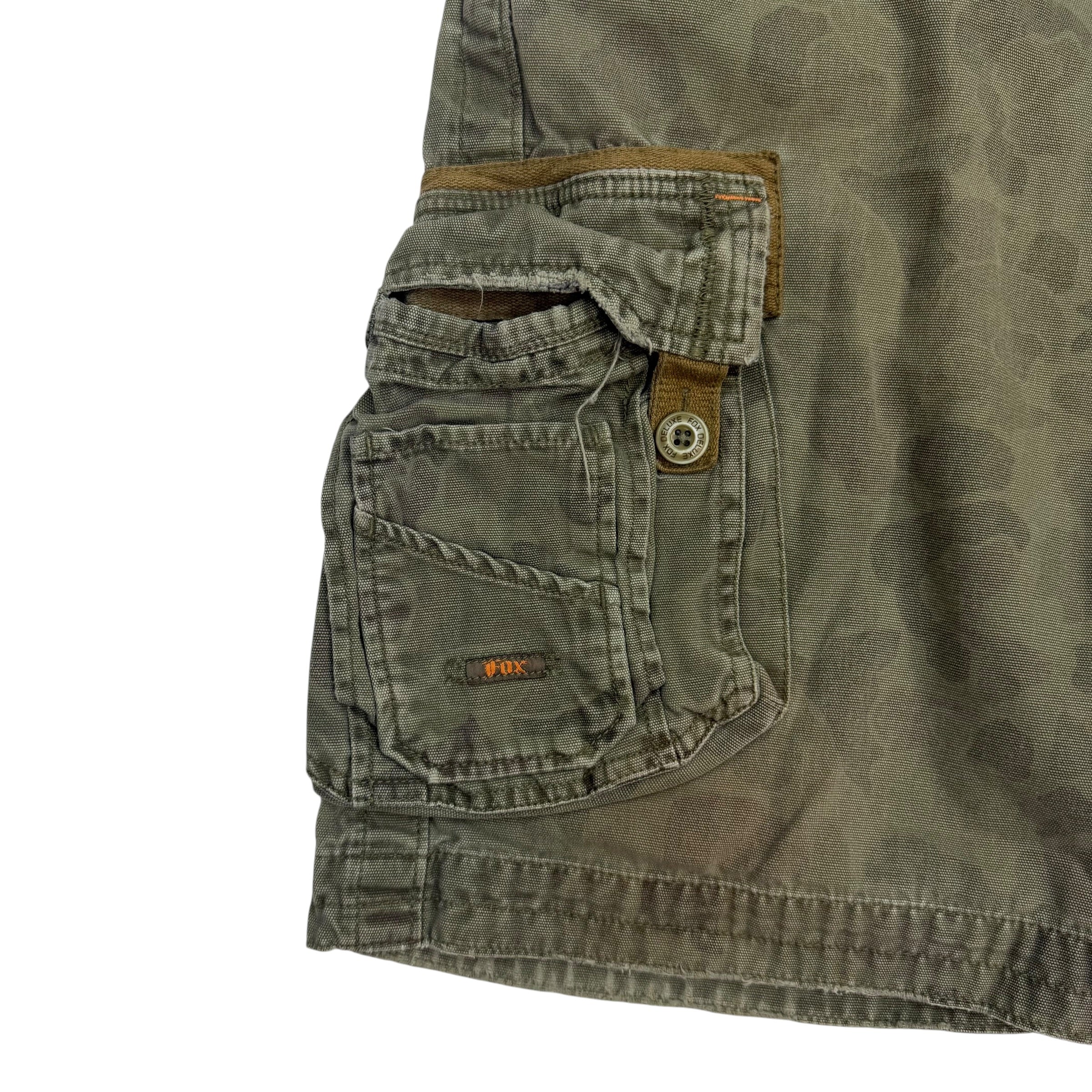 Vintage Fox Racing Deluxe Cargo Shorts Green Camo