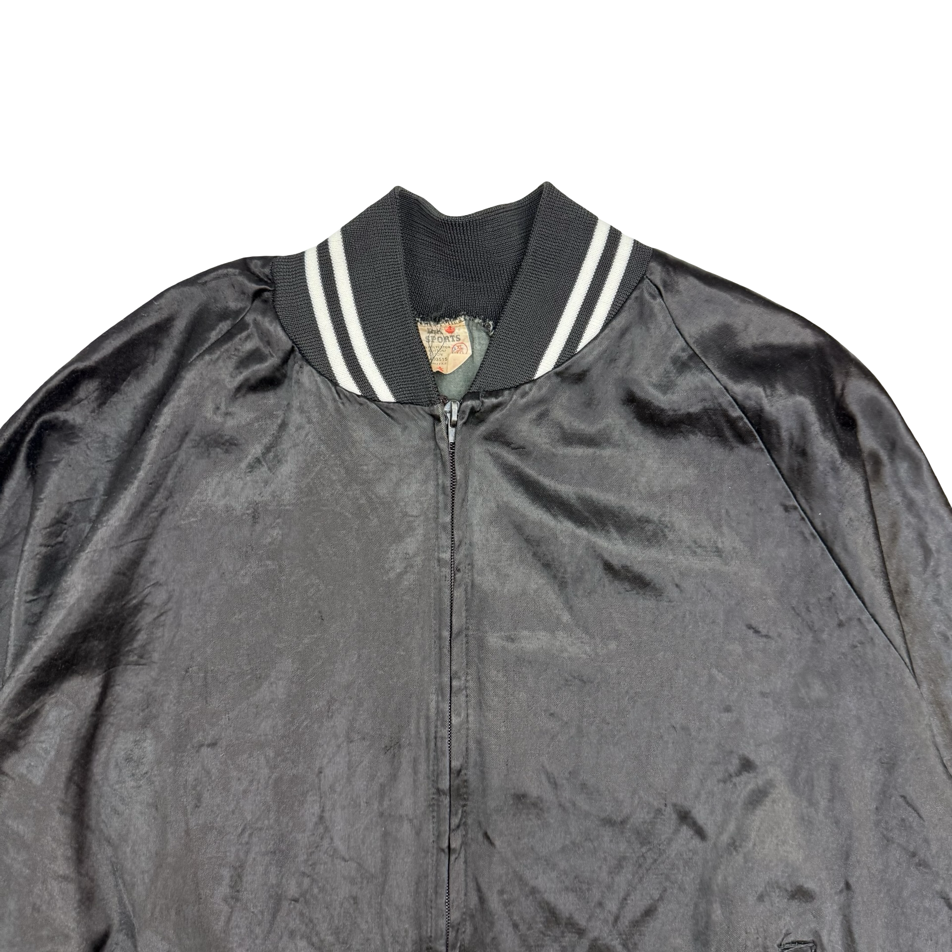 Vintage Harley Davidson Satin Bomber Jacket Black