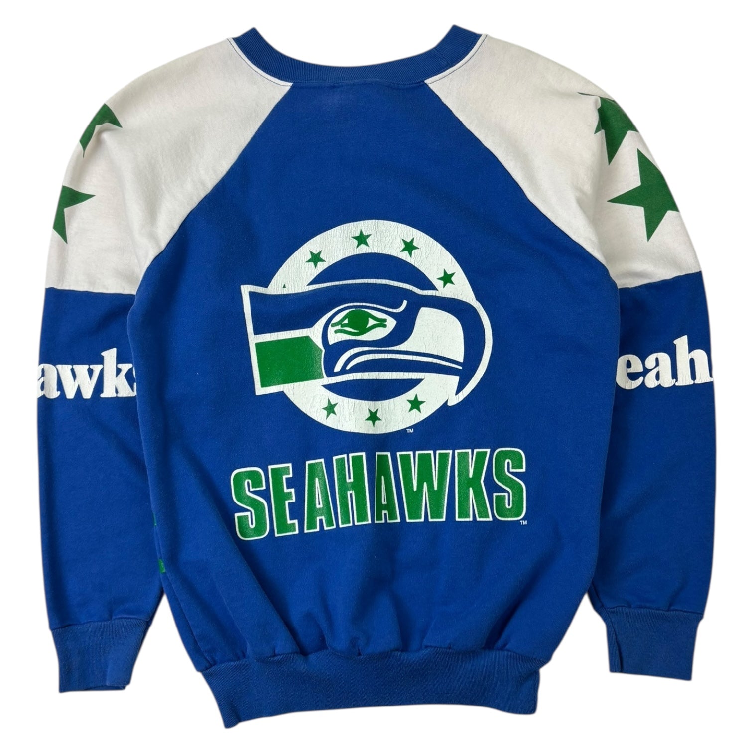 Vintage Seattle Seahawks AOP Crewneck Blue