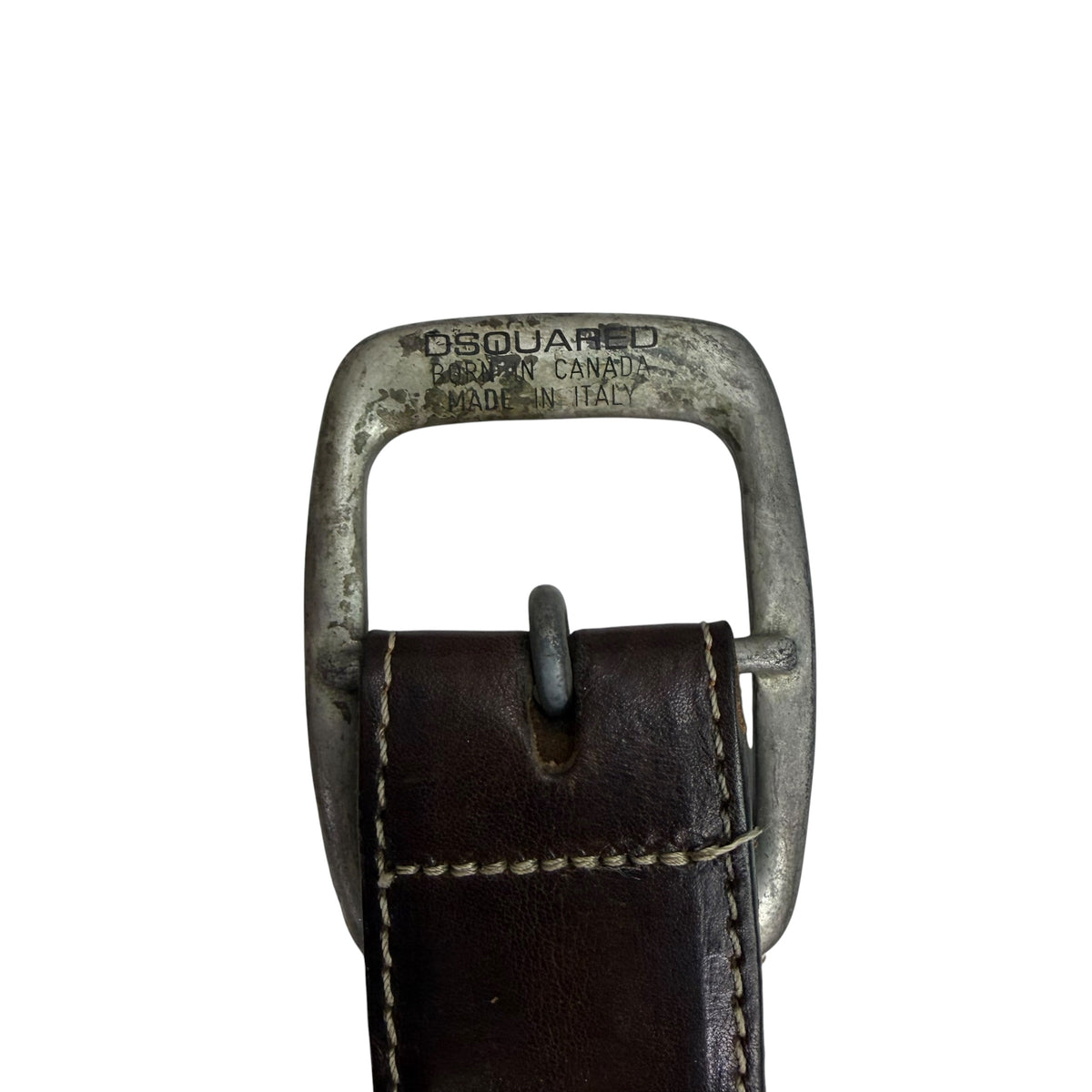 Vintage DSquared2 Stitch Detail Leather Belt Brown
