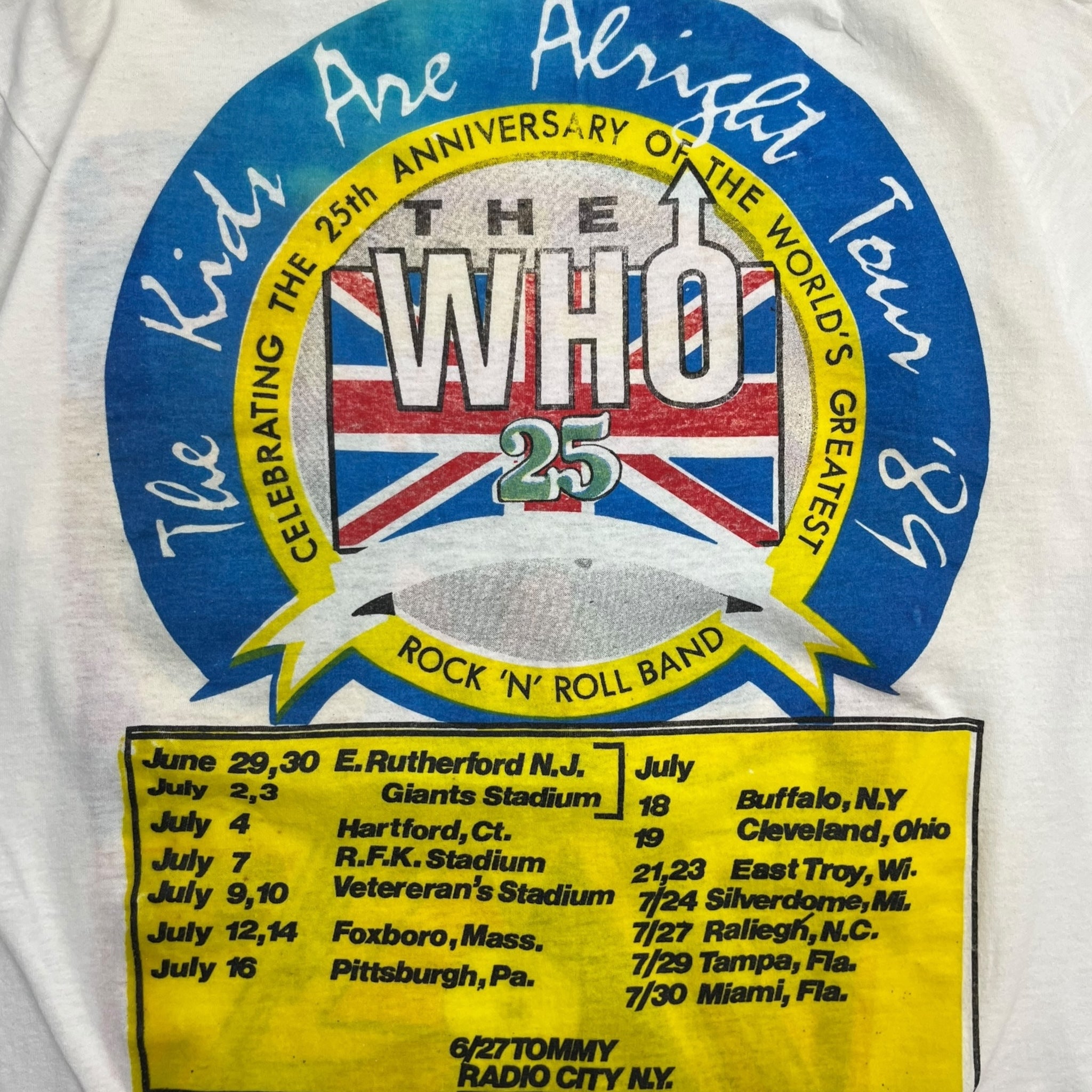 1989 The Who “The Kids Are Alright” Tour T-Shirt