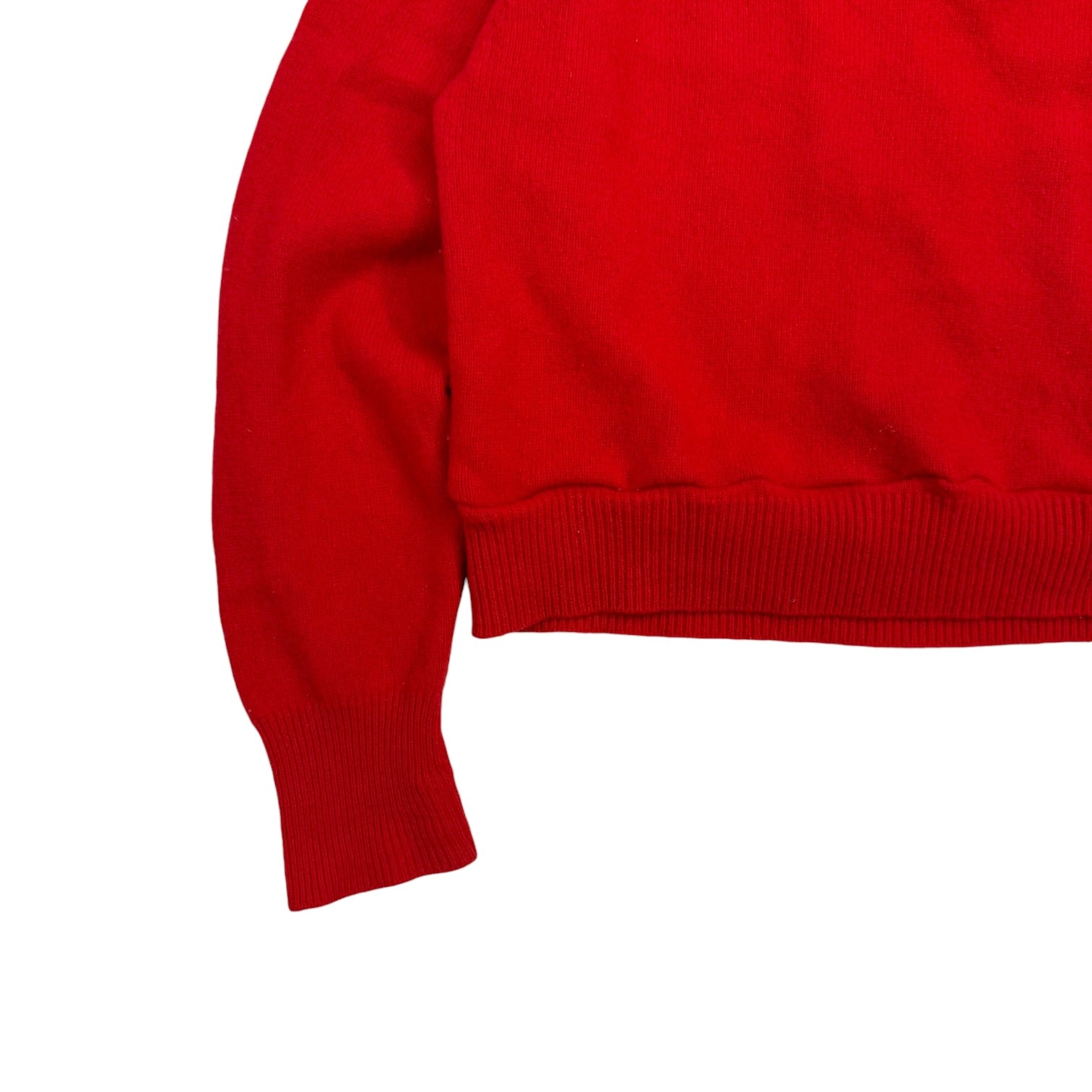 (W) Vintage V Neck Knit Sweater Red