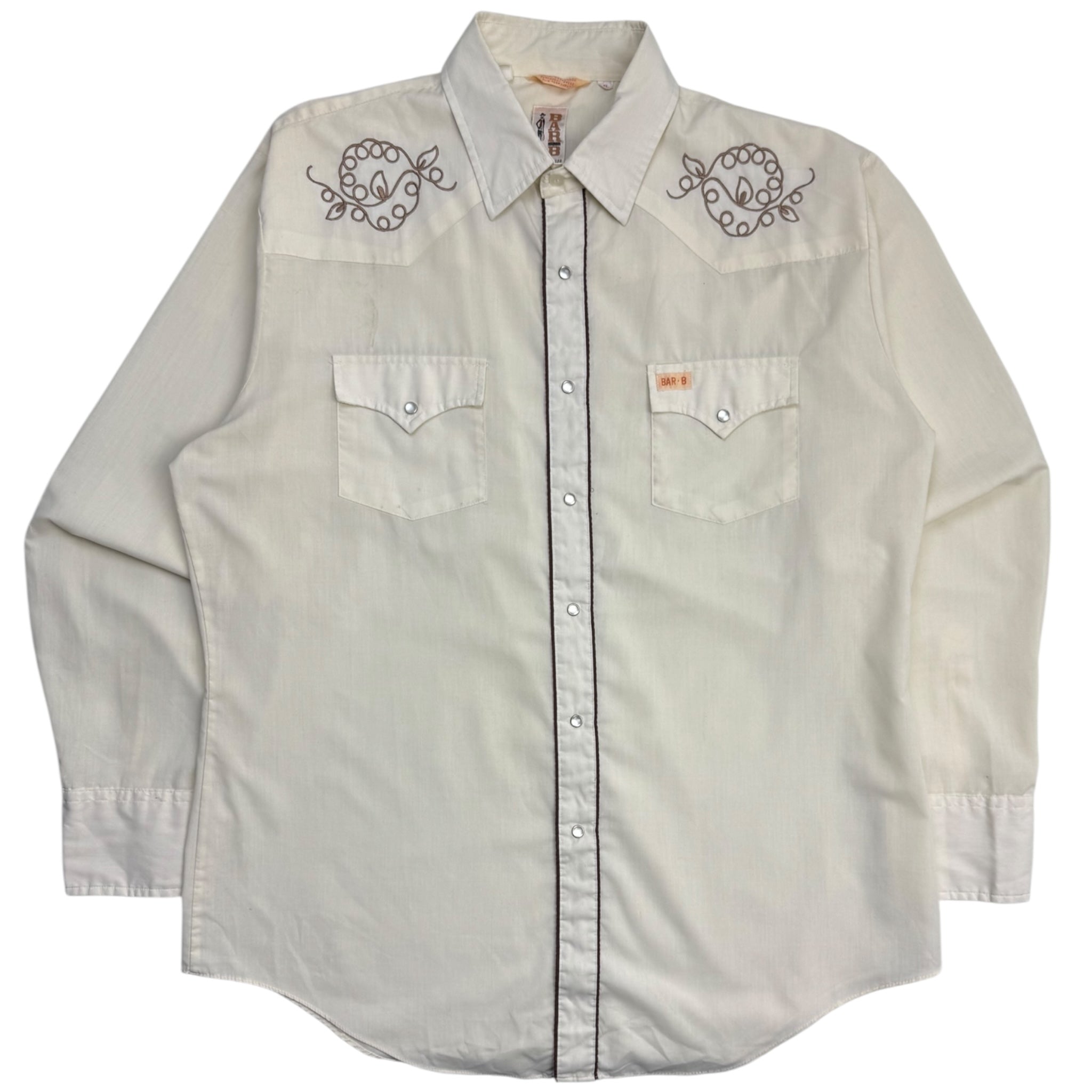 Vintage 70s Bar-B Pearl Snap Button Up