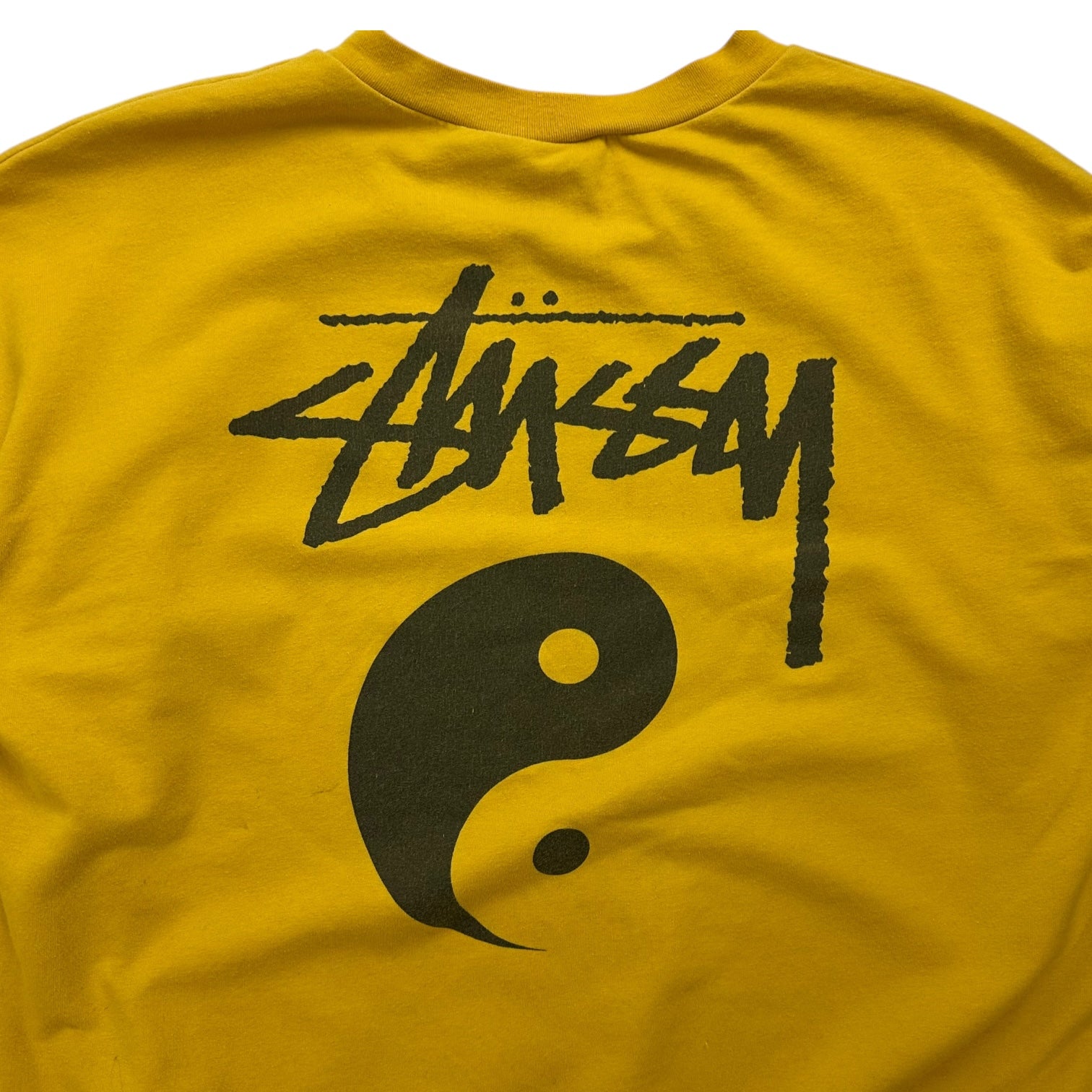 Stussy Yin Yang Logo Pullover Sweatshirt Yellow