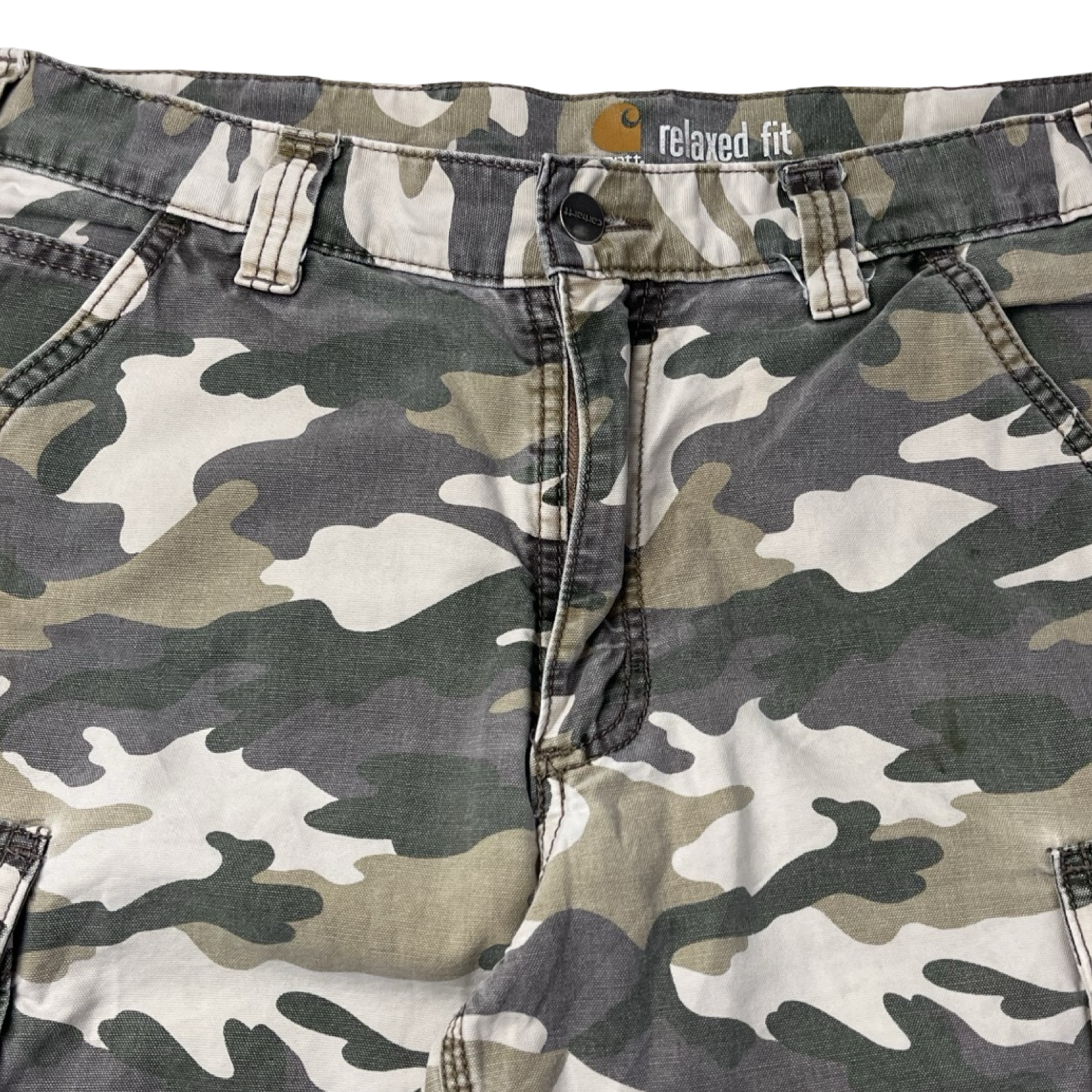 Vintage Carhartt Faded Woodland Camo Cargo Shorts