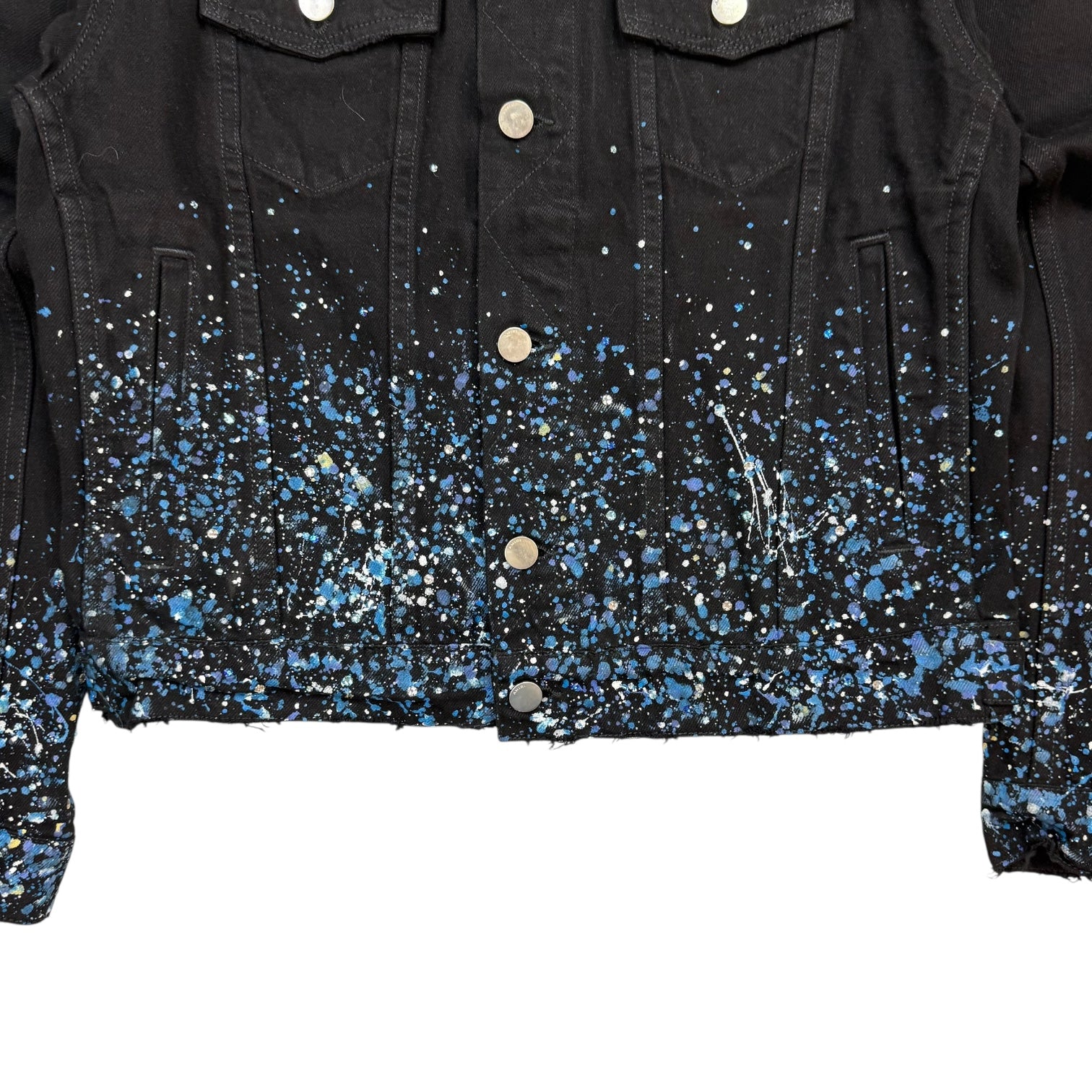 Amiri Crystal Painter Trucker Jacket Black