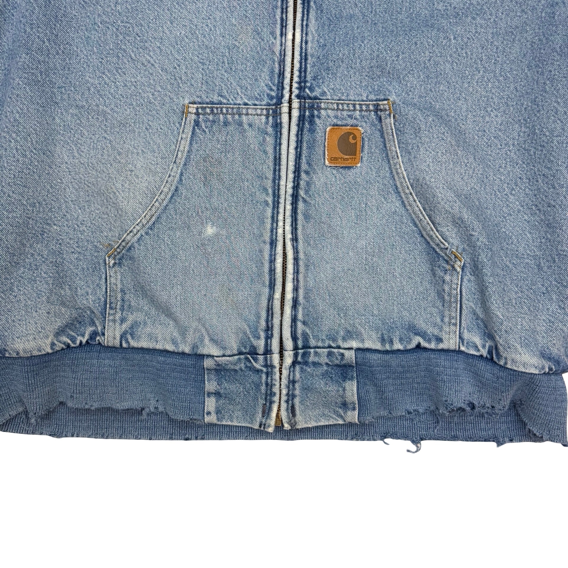 Vintage Carhartt Active Jacket Denim Blanket Lined Blue