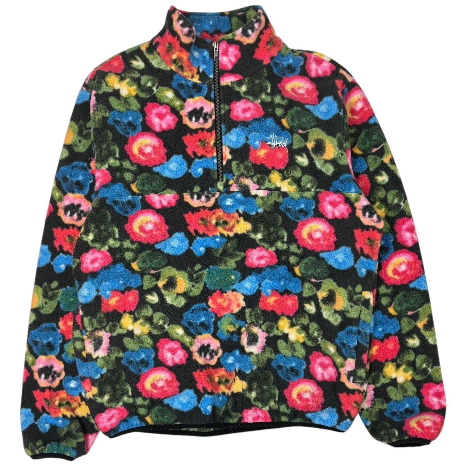Stussy Floral Half-Zip Polar Fleece Sweater