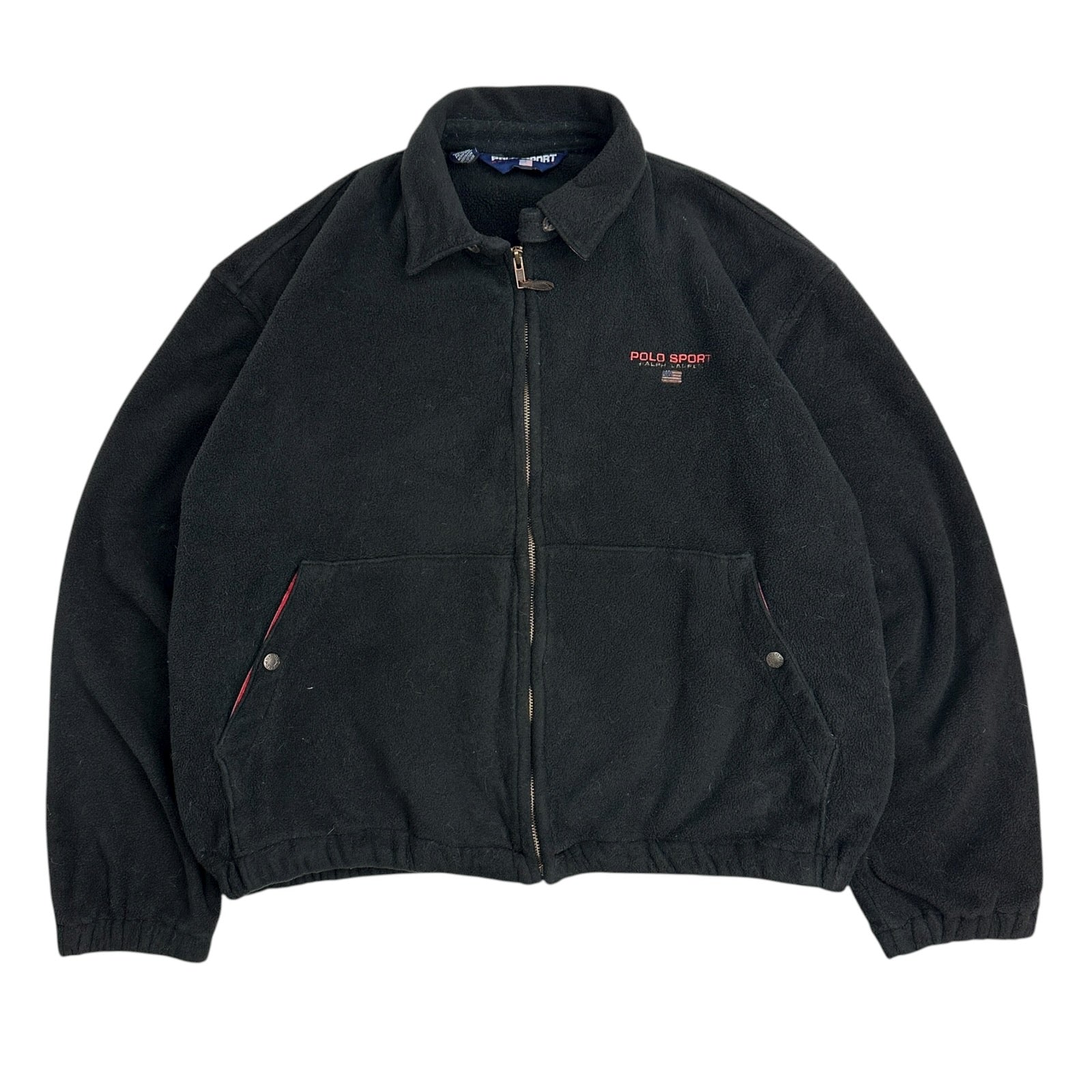 Vintage Polo Sport Fleece Harrington Jacket Black
