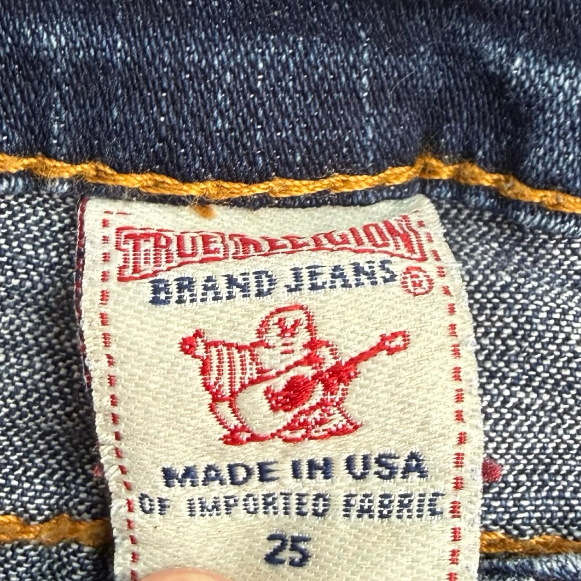(W) True Religion Stella Big T Denim Pants Indigo
