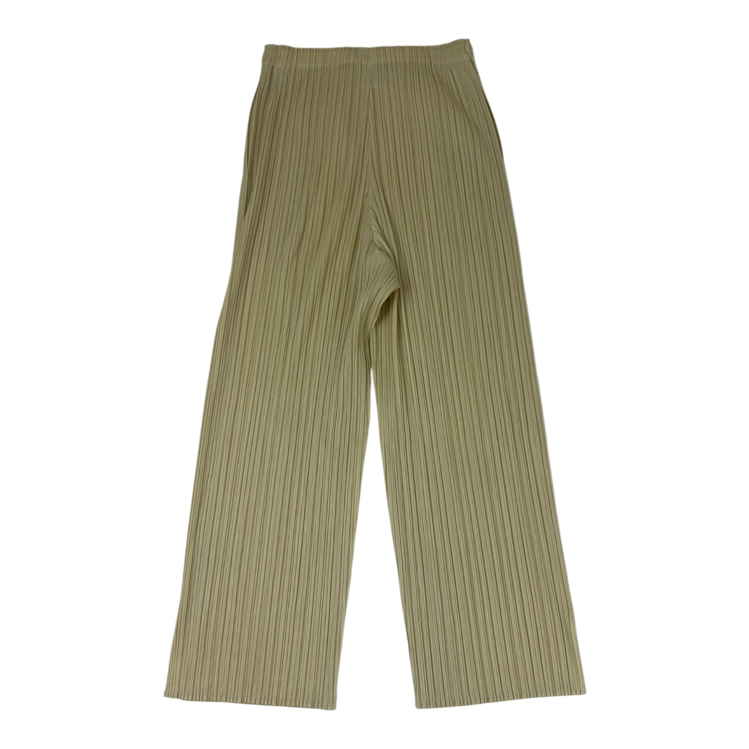 (W) Issey Miyake Pleats Please Straight-Leg Pant Pale Yellow