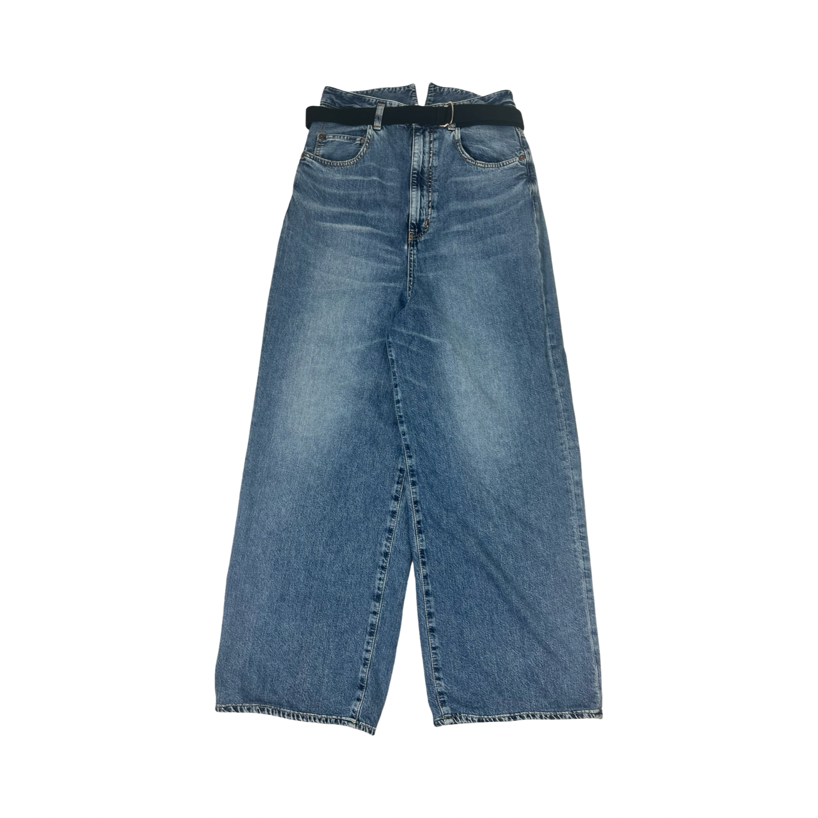 (W) Någonstans Asymmetrical Fold-Over Belted Jeans