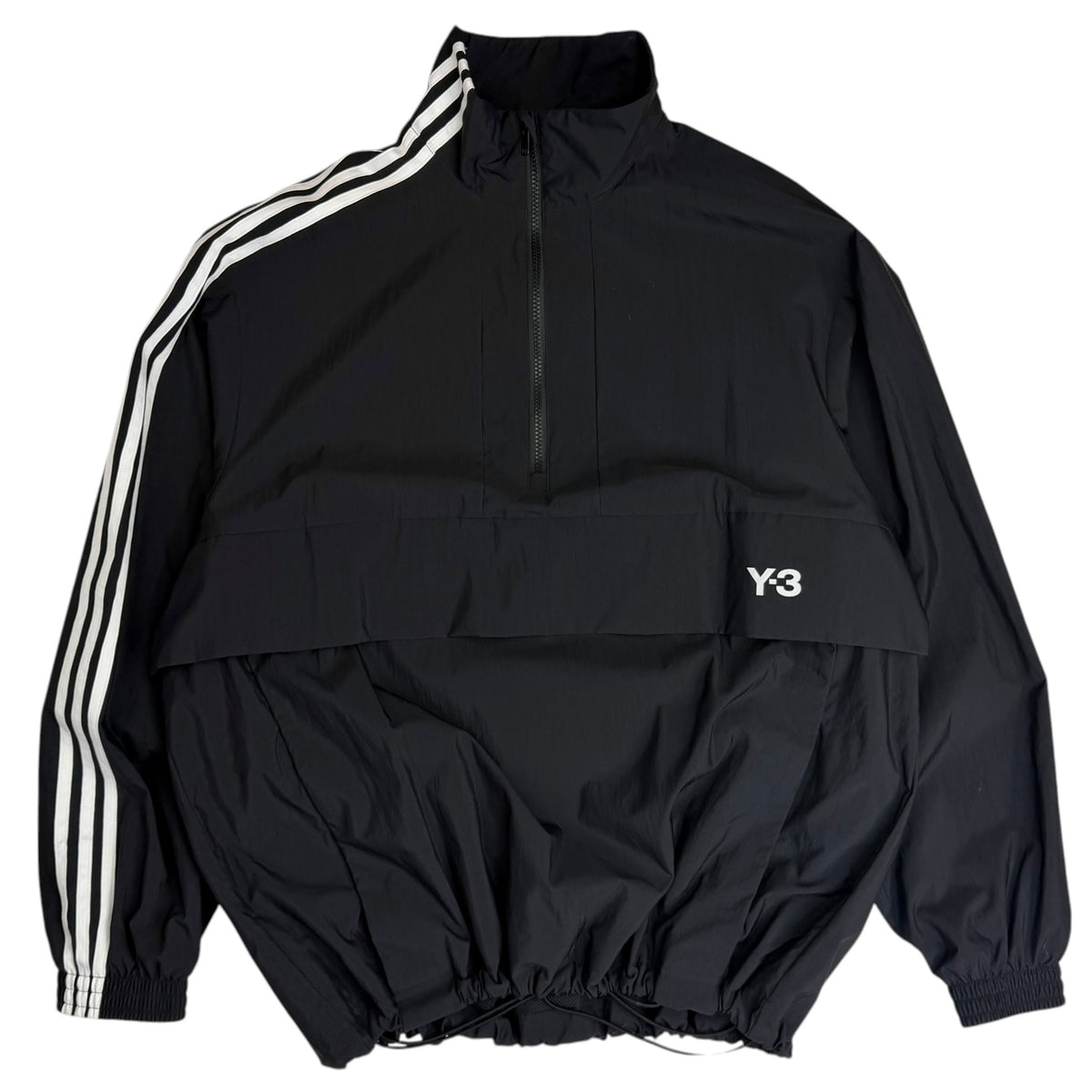 Adidas Y-3 3 Stripes Nylon Shell 1/2 Zip Jacket Black