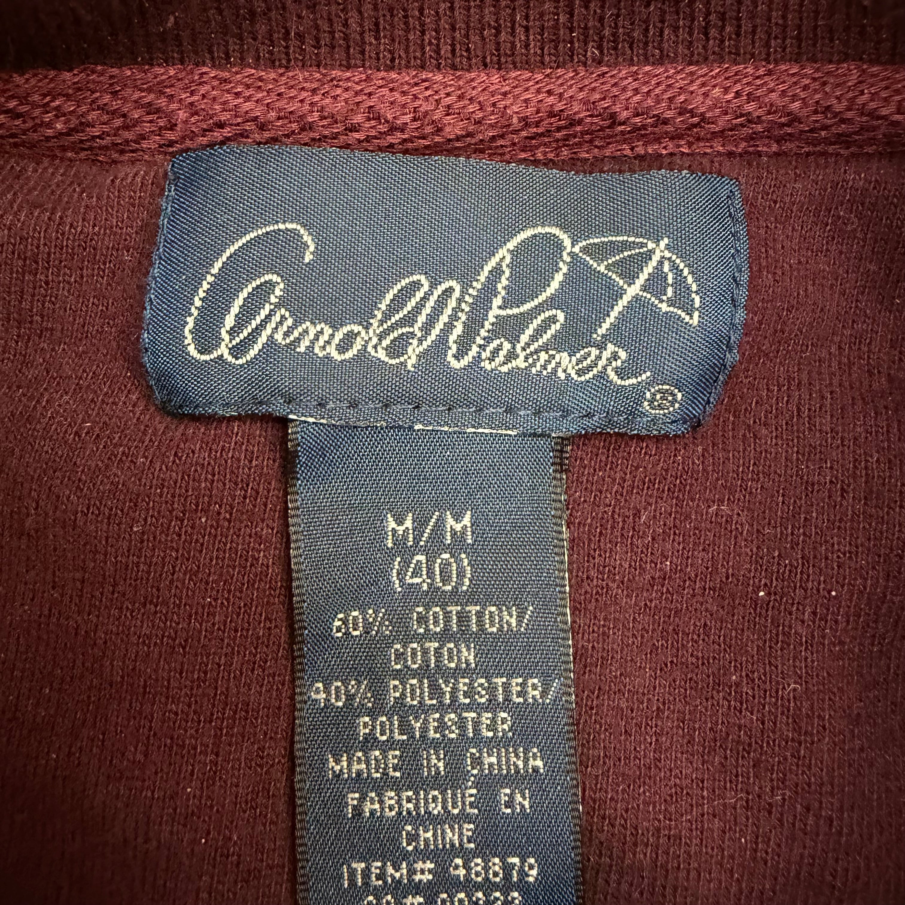 Vintage Arnold Palmer Stripe Longsleeve Polo Shirt Burgundy