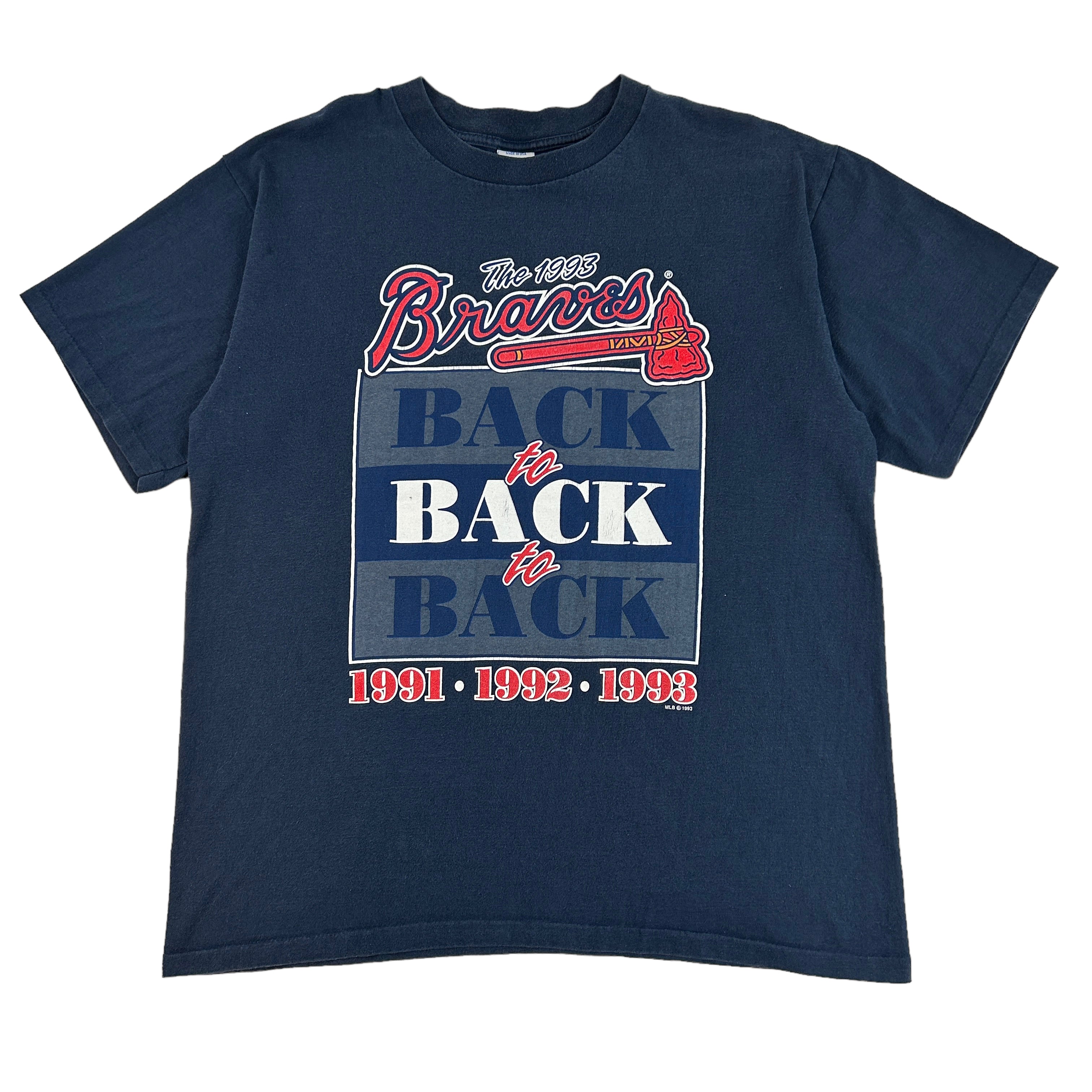 1993 Atlanta Braves Back to Back to Back Tee Navy