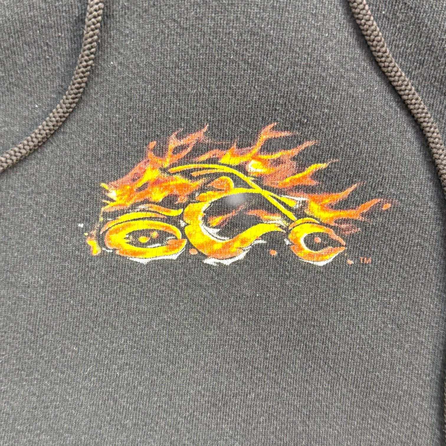 Vintage Orange County Chopping Flaming Chopper Hoodie Black