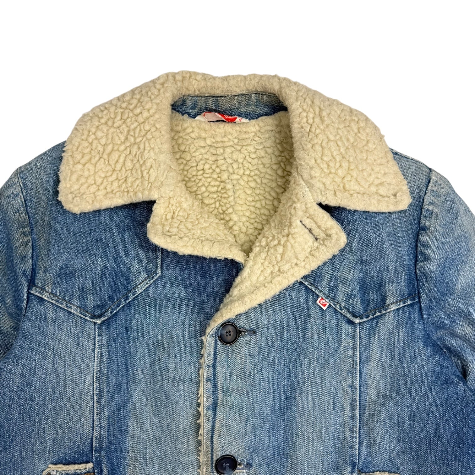 Vintage GWG Sherpa Lined Denim Jacket Medium Wash