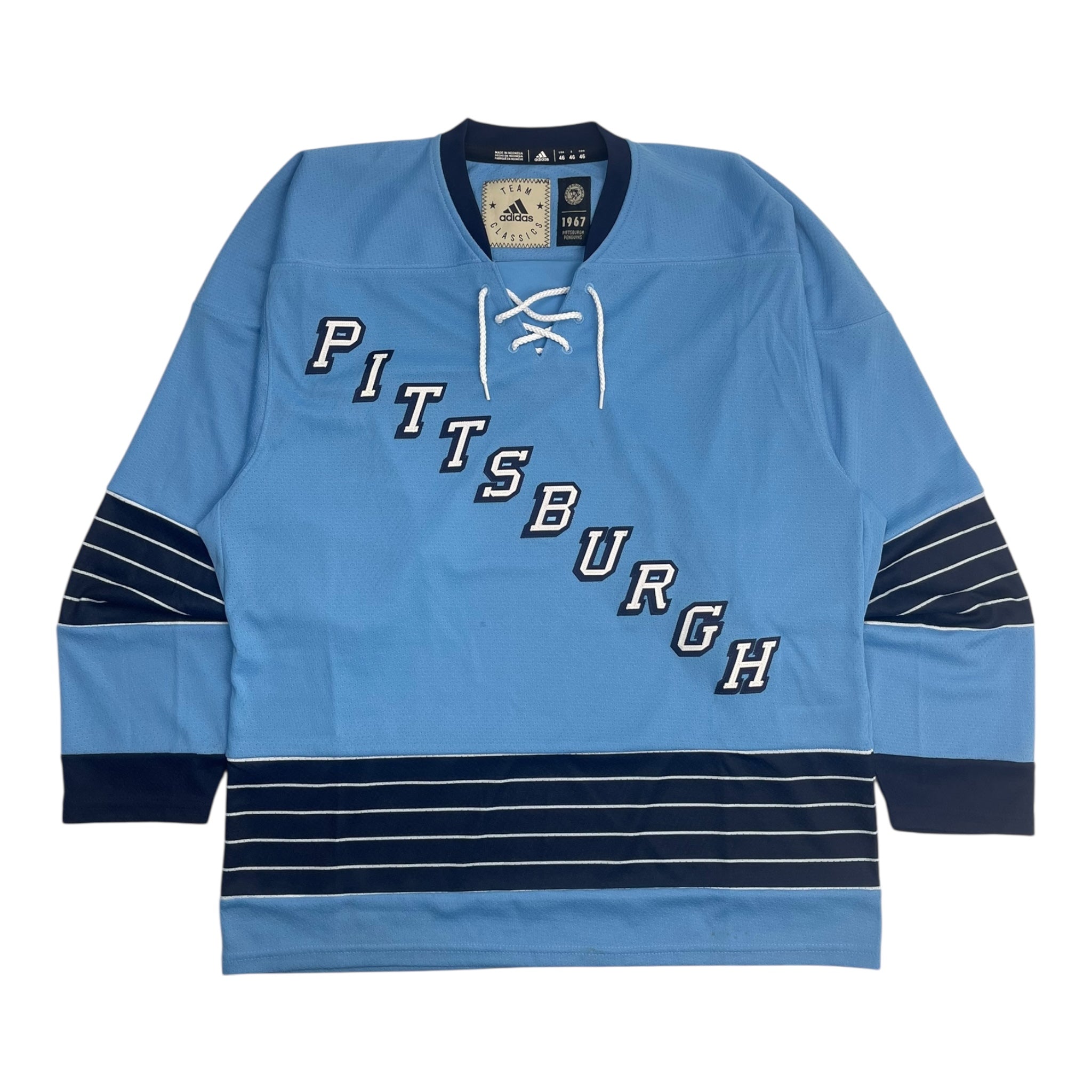 Pittsburgh Penguins Adidas Throwback Jersey Blue