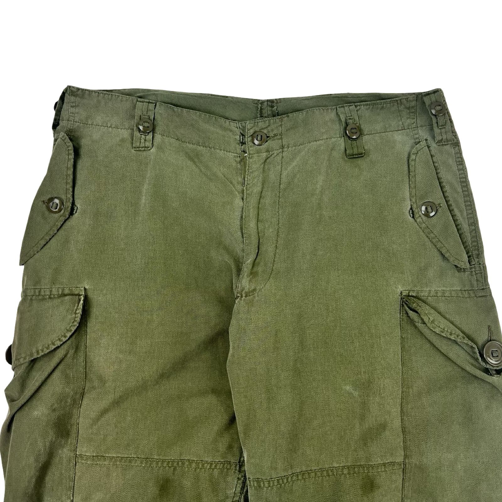 Vintage Canadian Army Military Combat Cargo Pants Olive Green