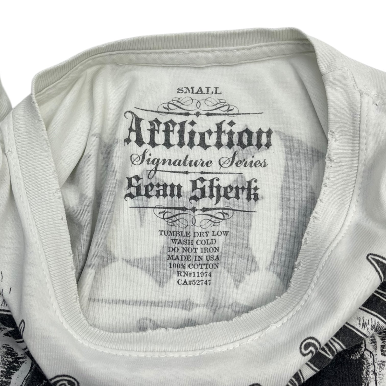 Vintage Y2K Affliction Sean Sherk Tee White