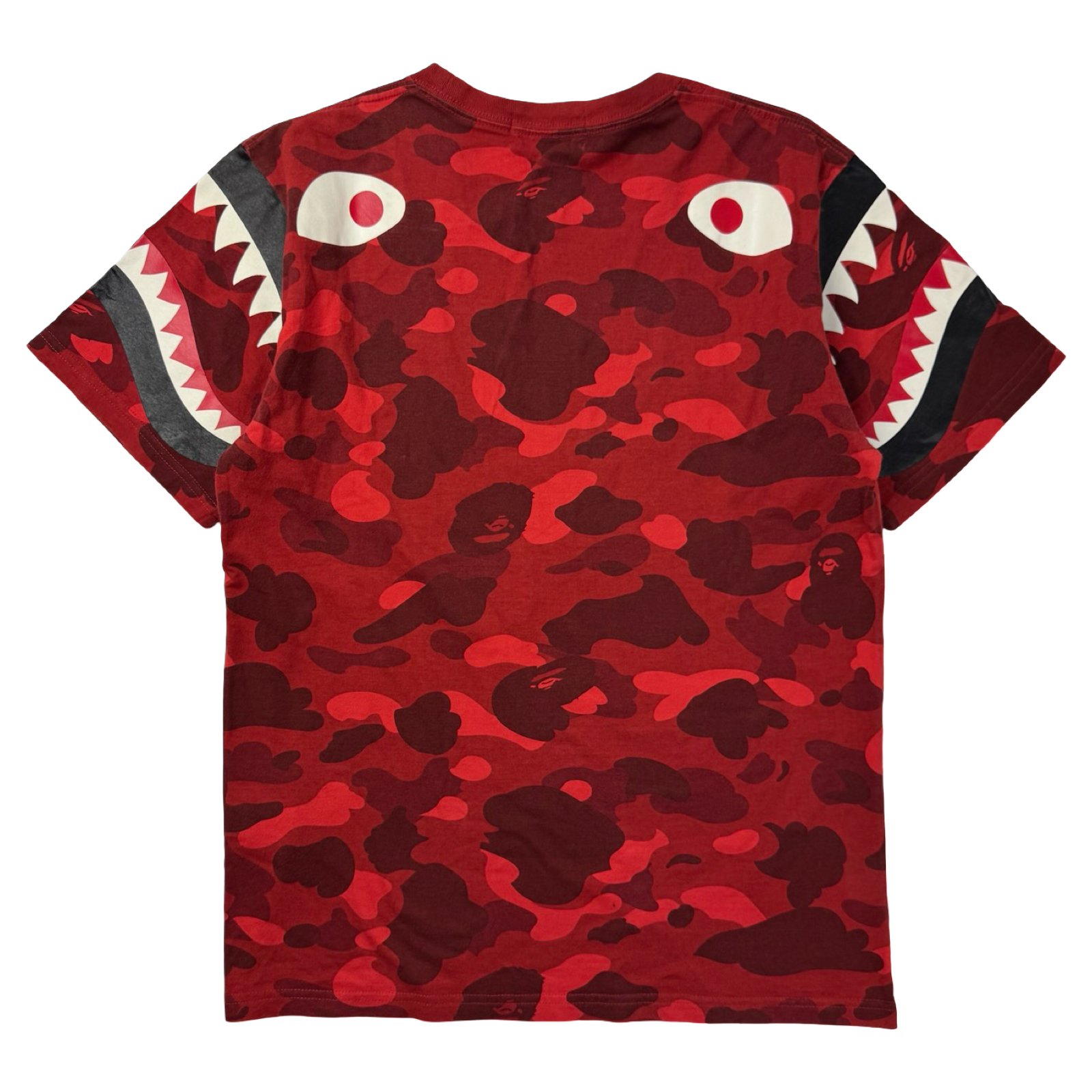 BAPE Camo Shark Sleeve T-Shirt Red