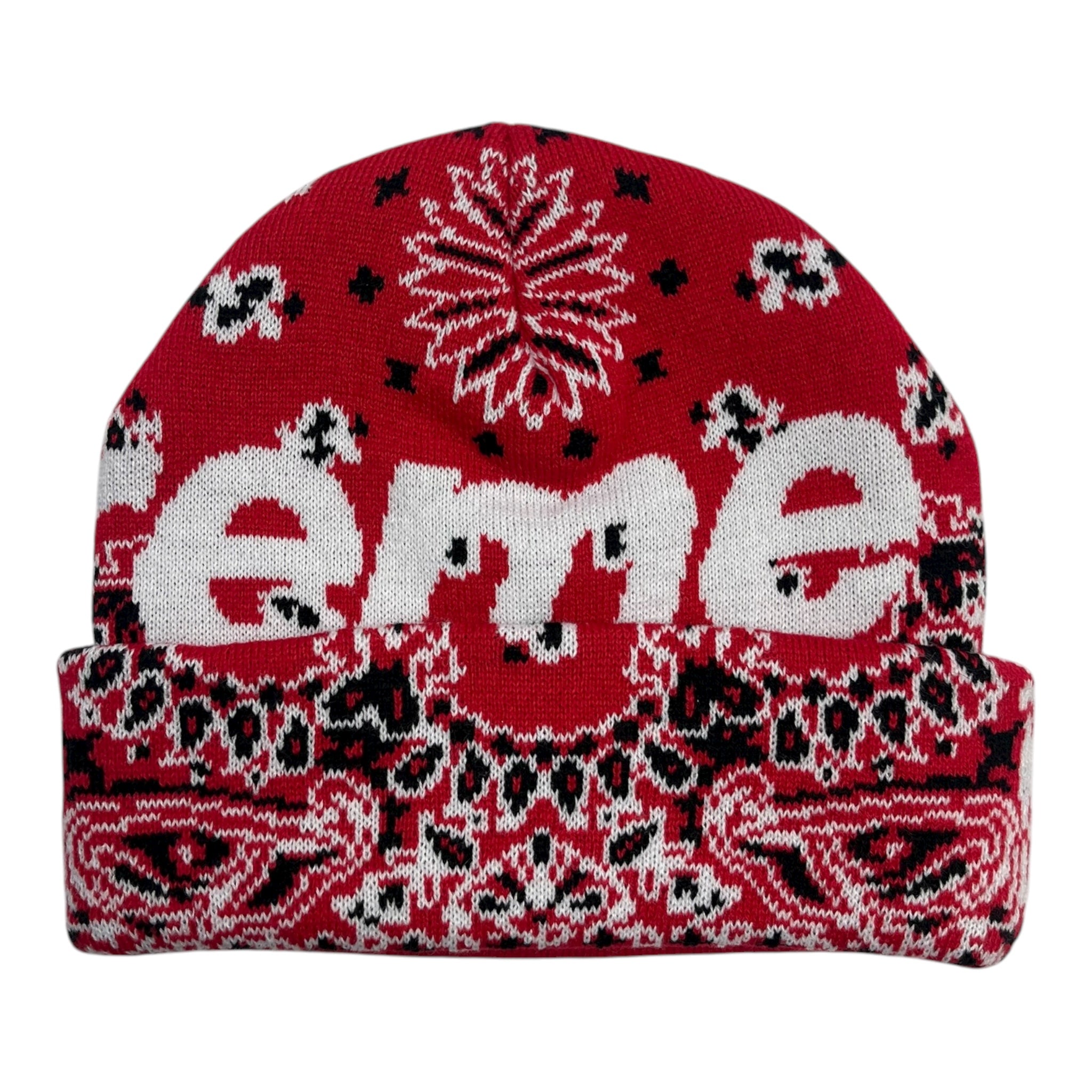 Supreme Bandana Big Logo Beanie Red