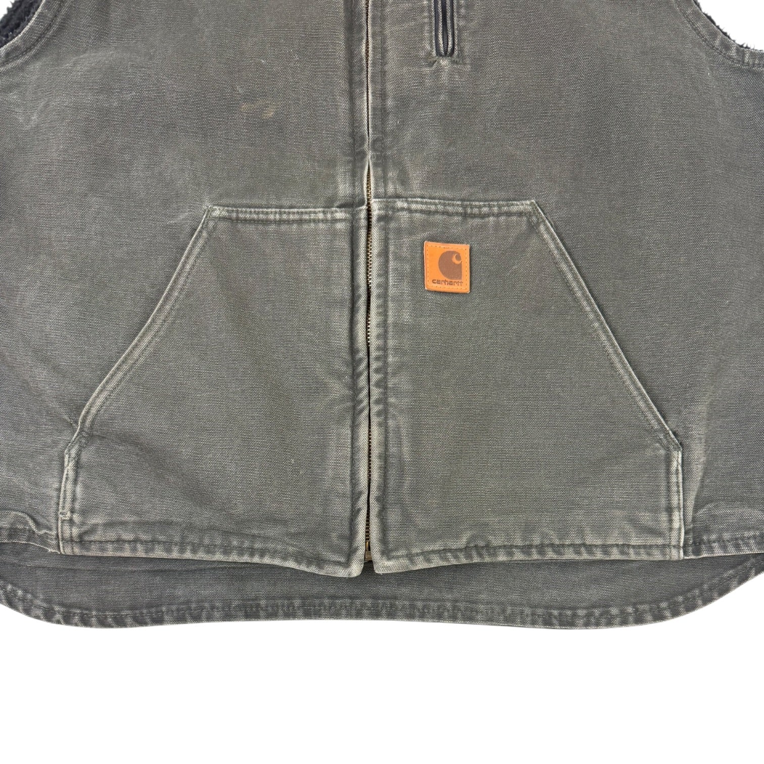 Vintage Carhartt Workwear Sherpa Lined Vest Olive