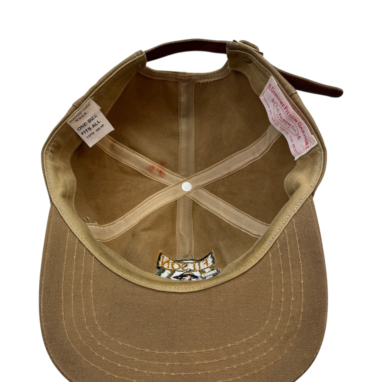 Vintage Filson 100th Anniversary Tin Cloth Waxed Hat Tan