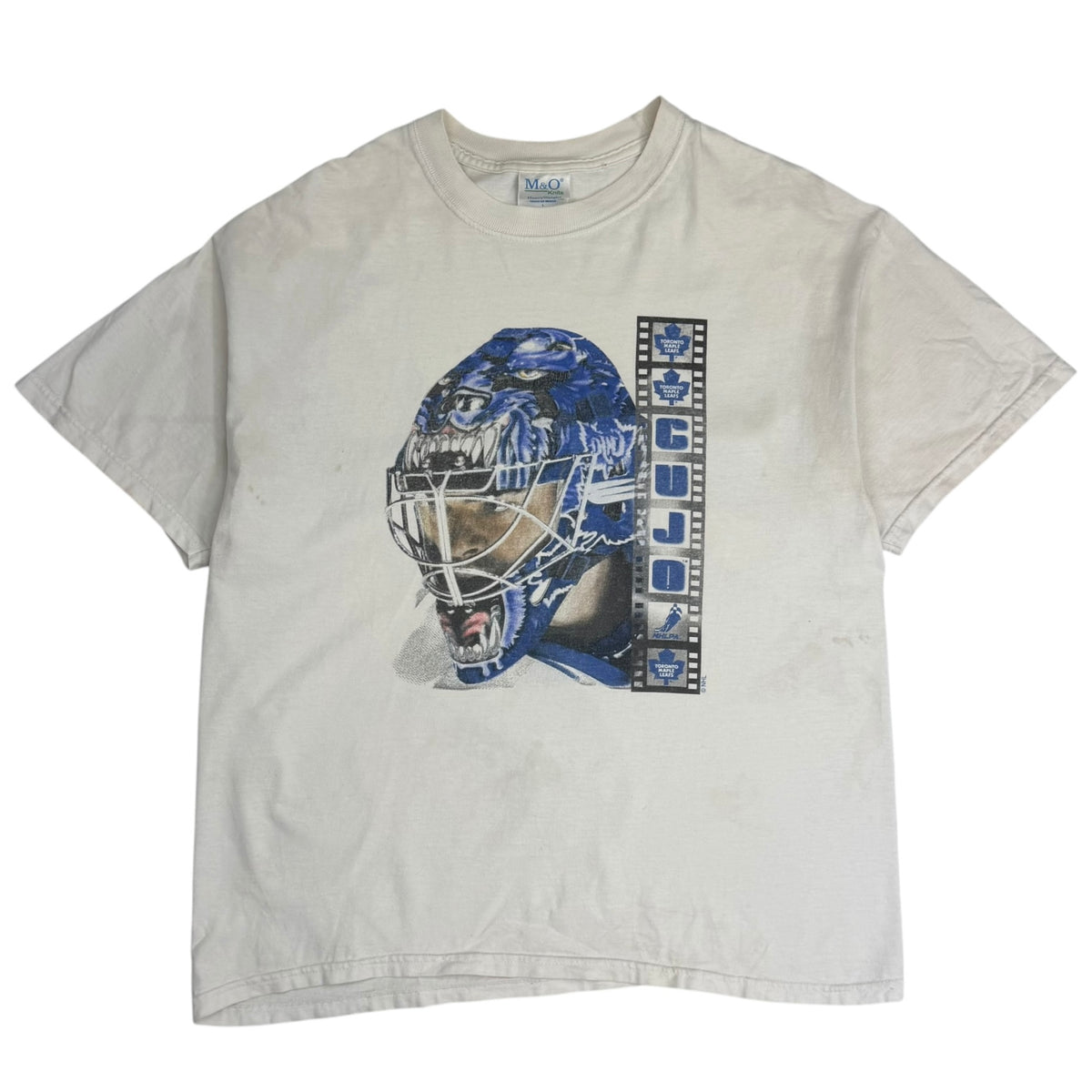 Vintage Toronto Maple Leafs Curtis Joseph Cujo Mask Tee White